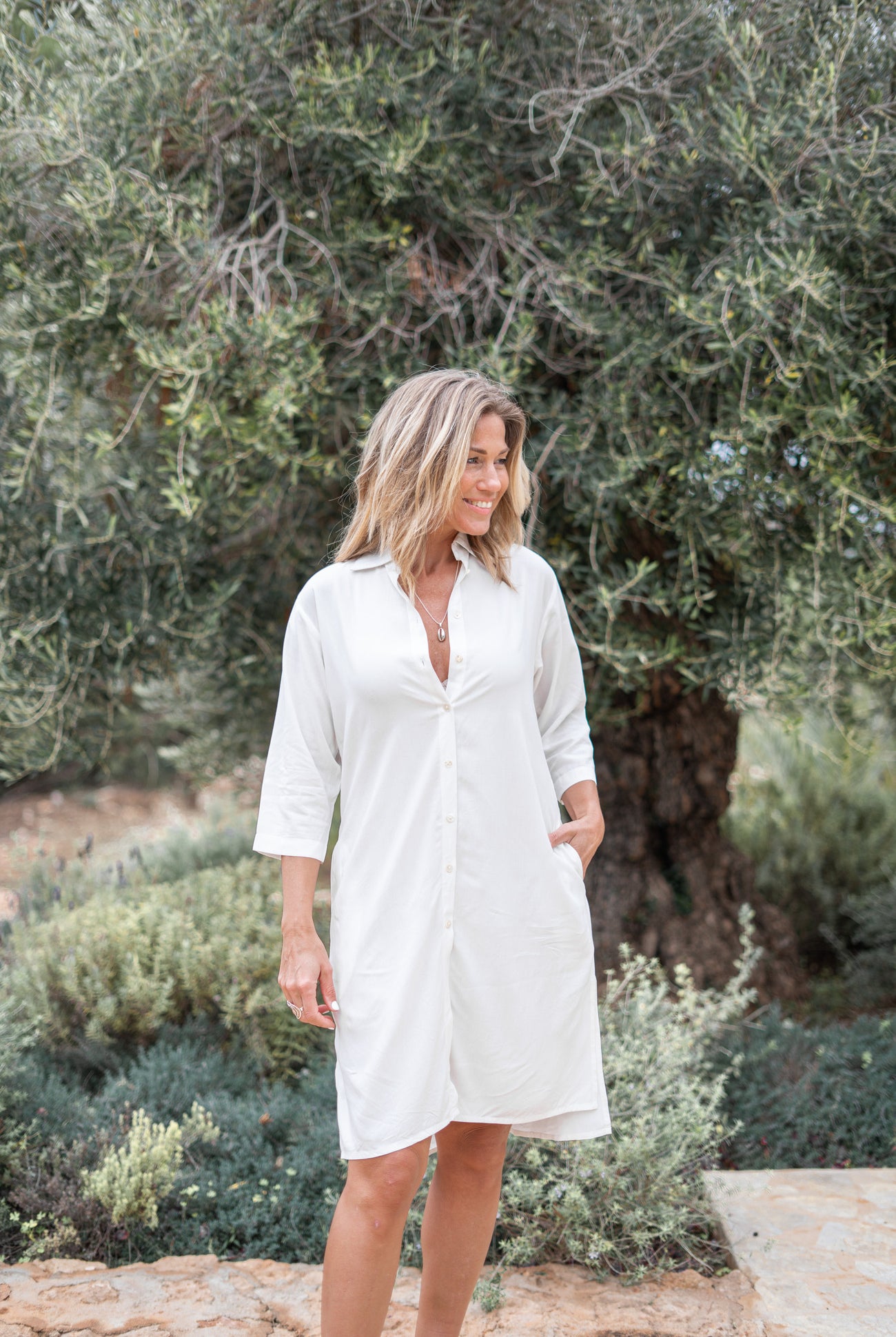 Bohemian blouse in ivory van ibzmode, Brands of Ibiza