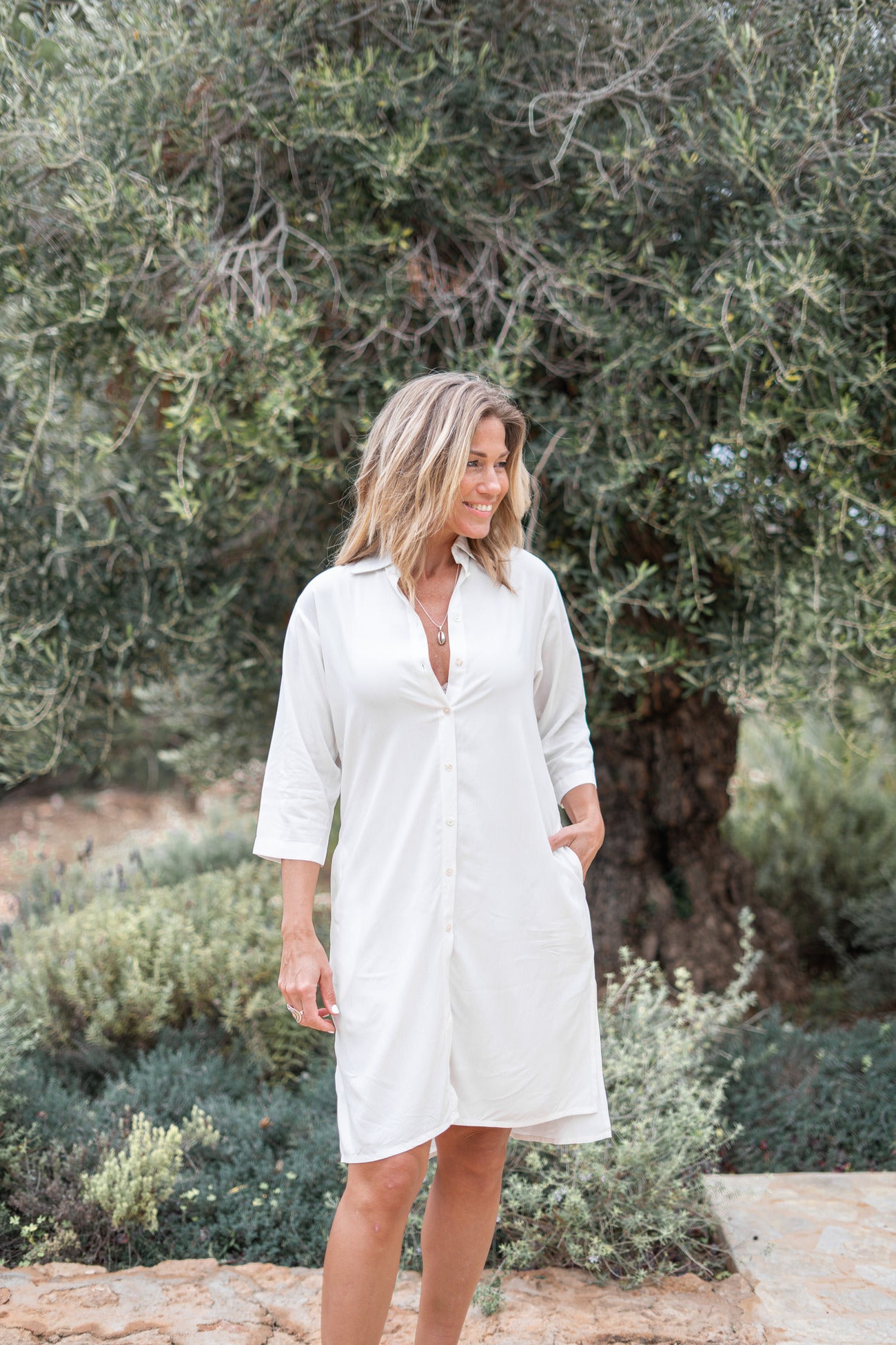 Bohemian blouse in ivory van ibzmode, Brands of Ibiza