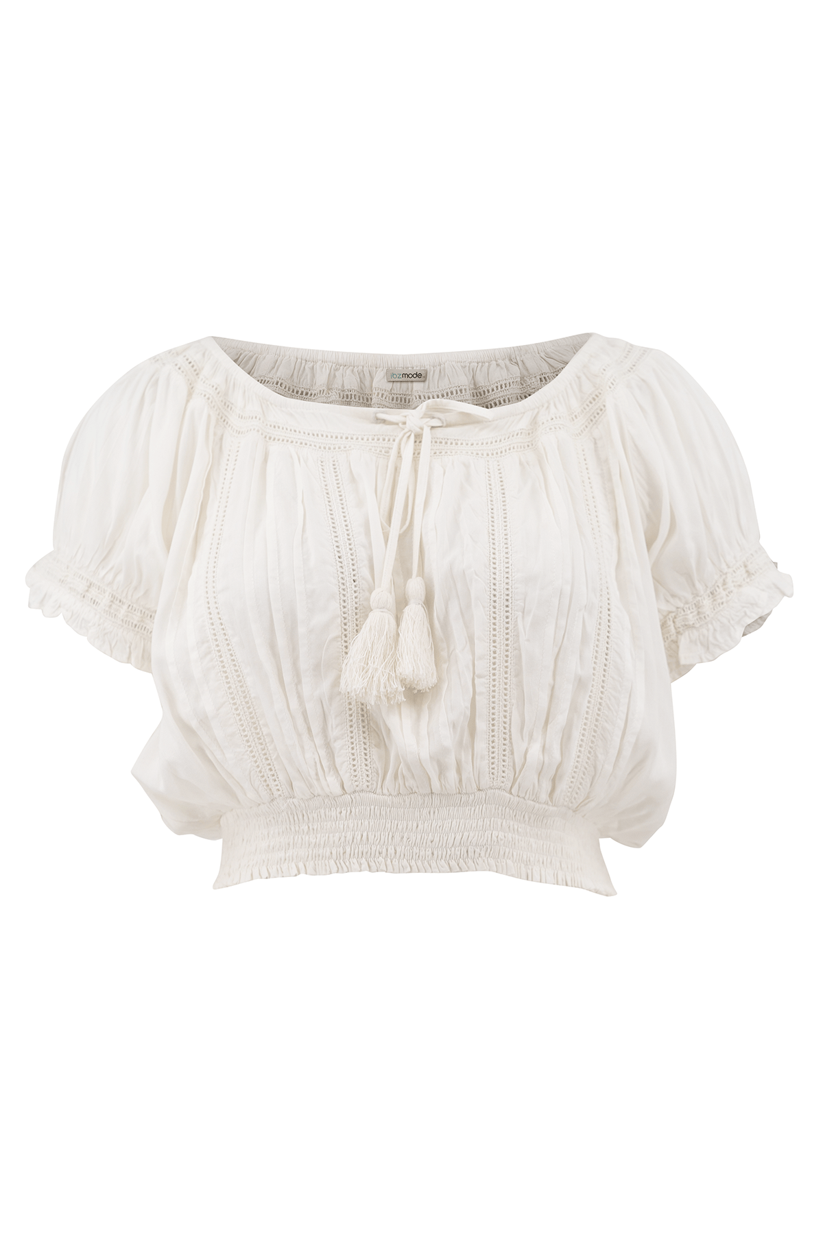 Bohemian top in ivory van ibzmode, Brands of Ibiza