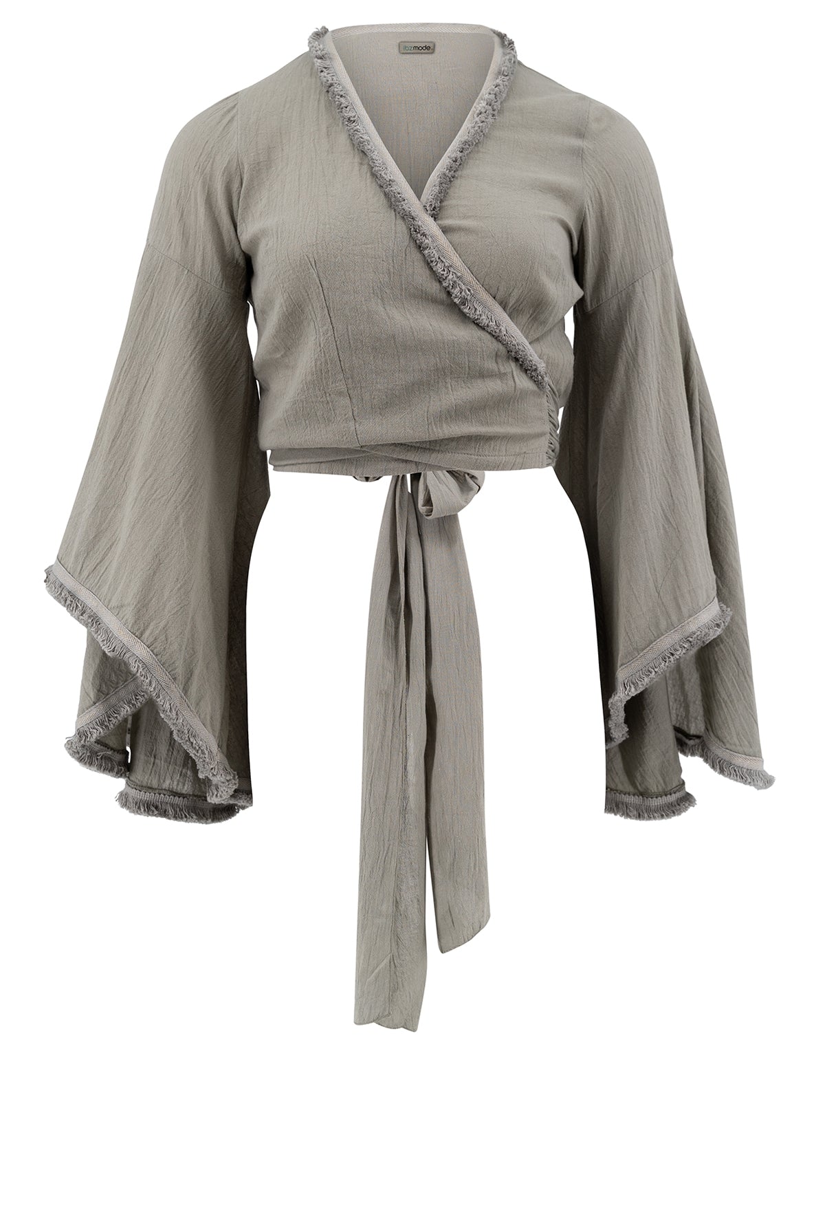 Bohemian top in khaki van ibzmode, Brands of Ibiza