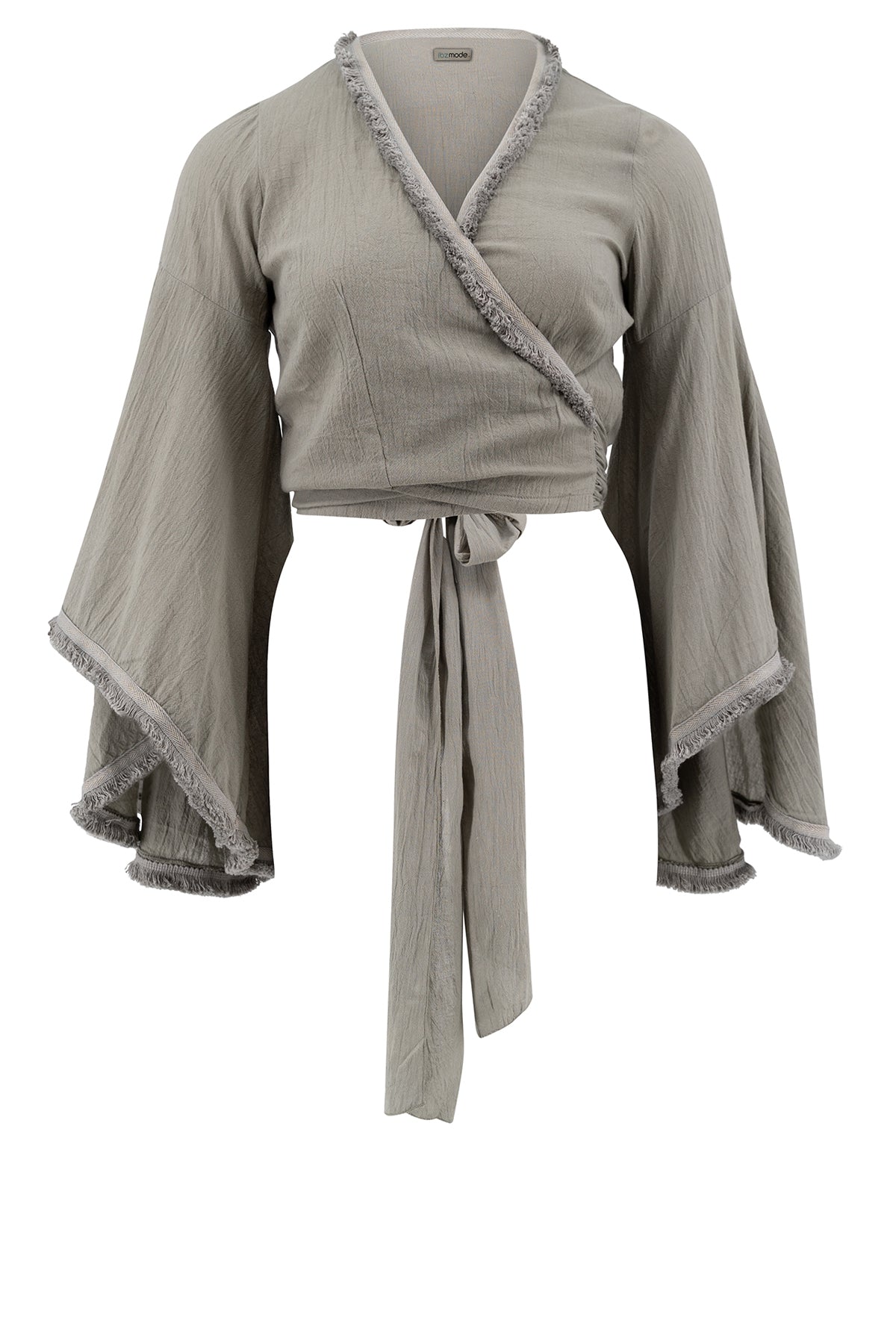 Bohemian top in khaki van ibzmode, Brands of Ibiza