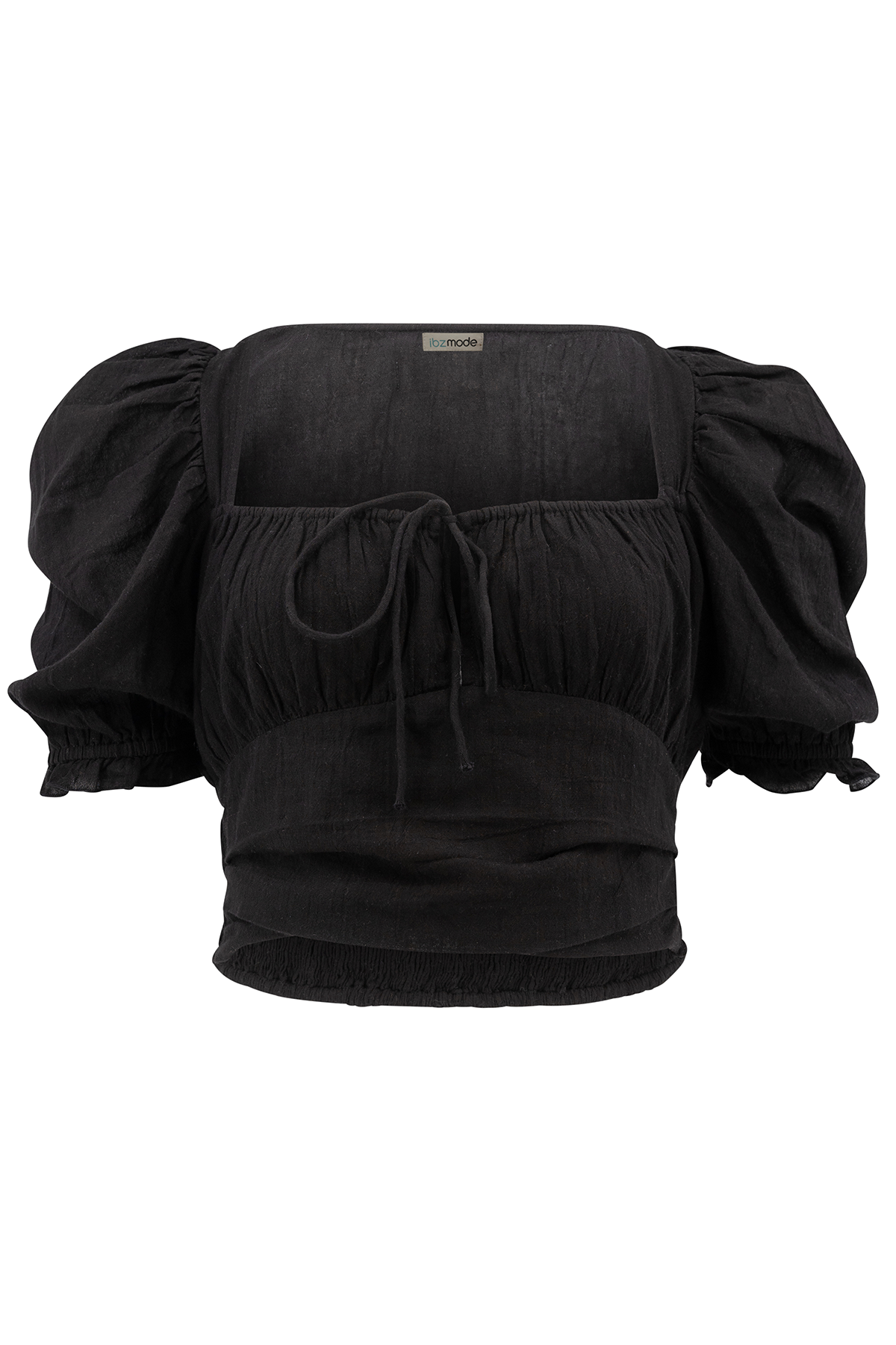 Bohemian top in black van ibzmode, Brands of Ibiza