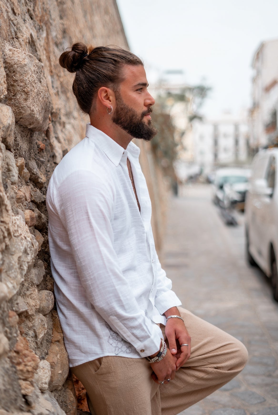 Bohemian blouse in white van ibzmode, Brands of Ibiza