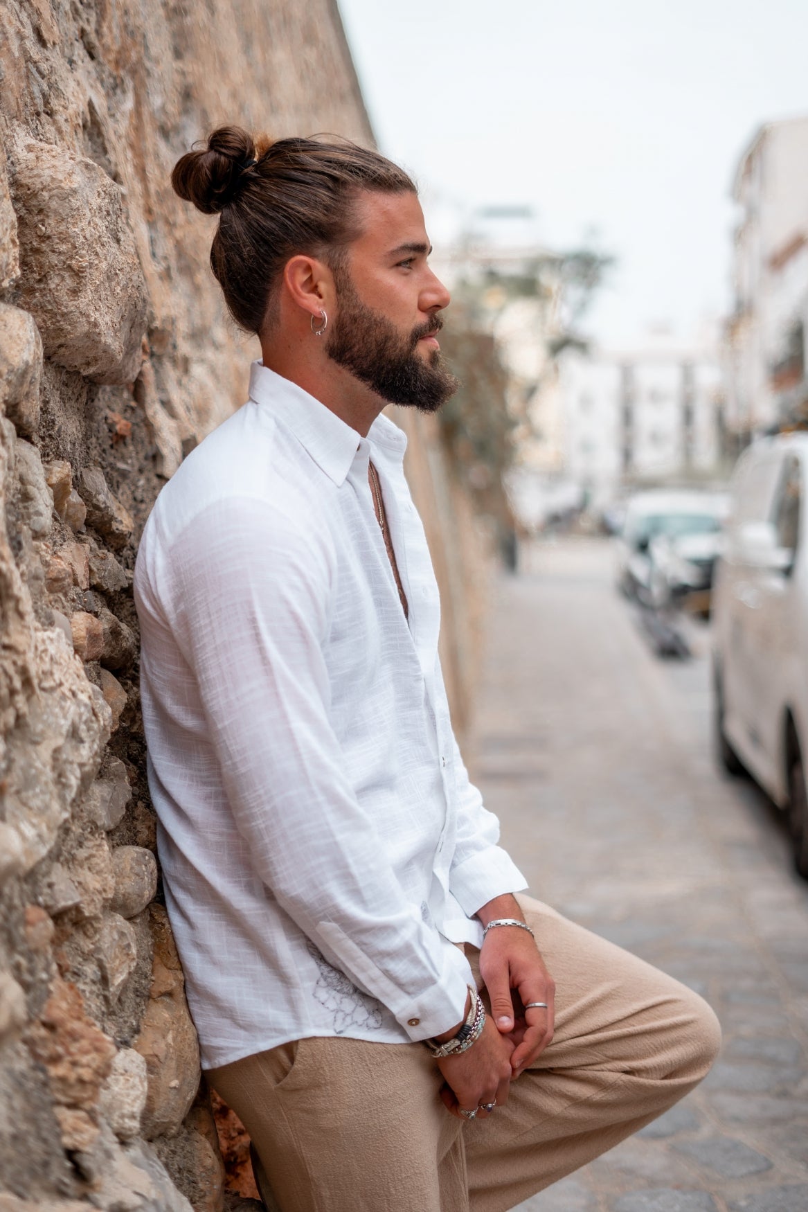 Bohemian blouse in white van ibzmode, Brands of Ibiza
