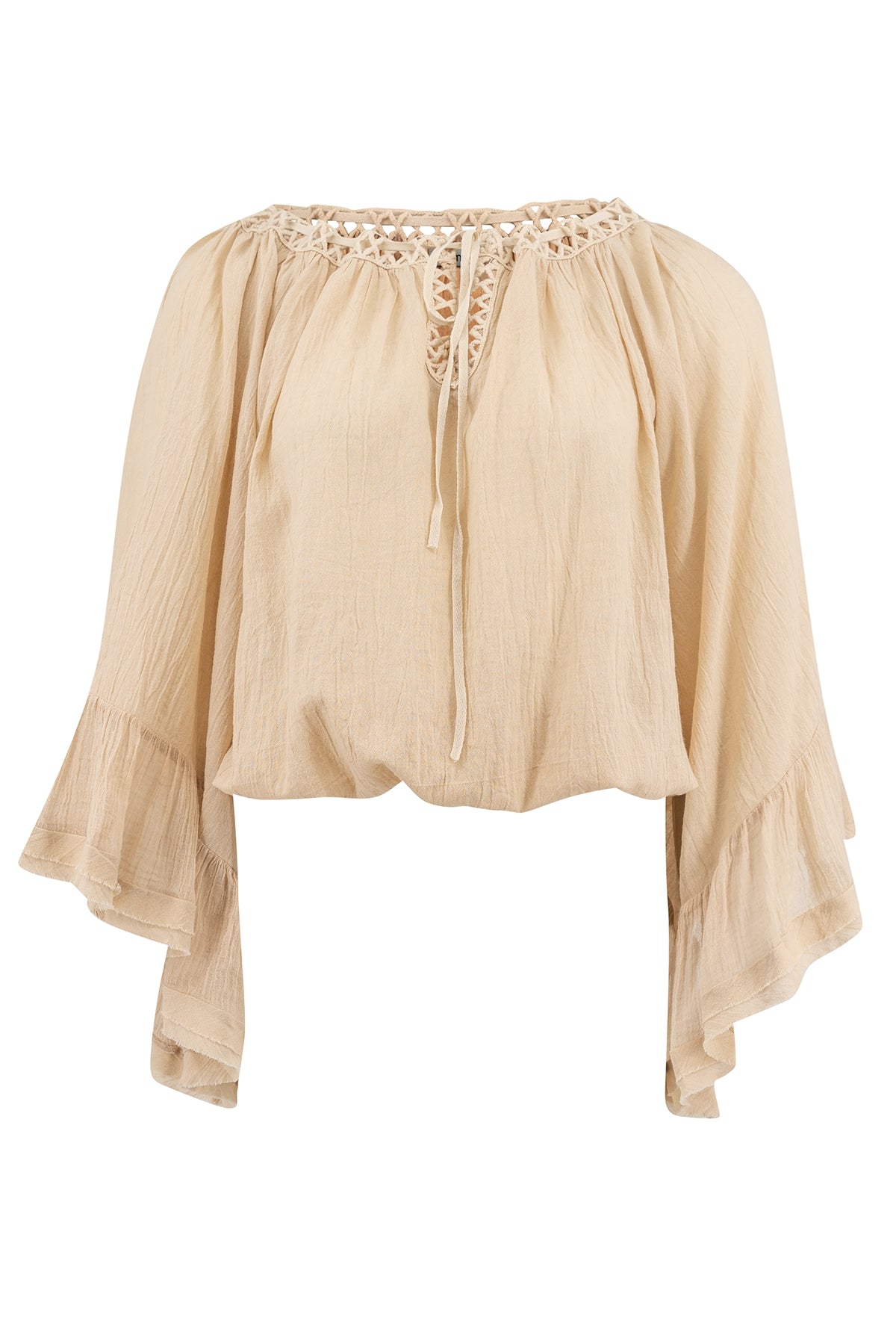 Bohemian blouse in sand from ibzmode, Brands of Ibiza