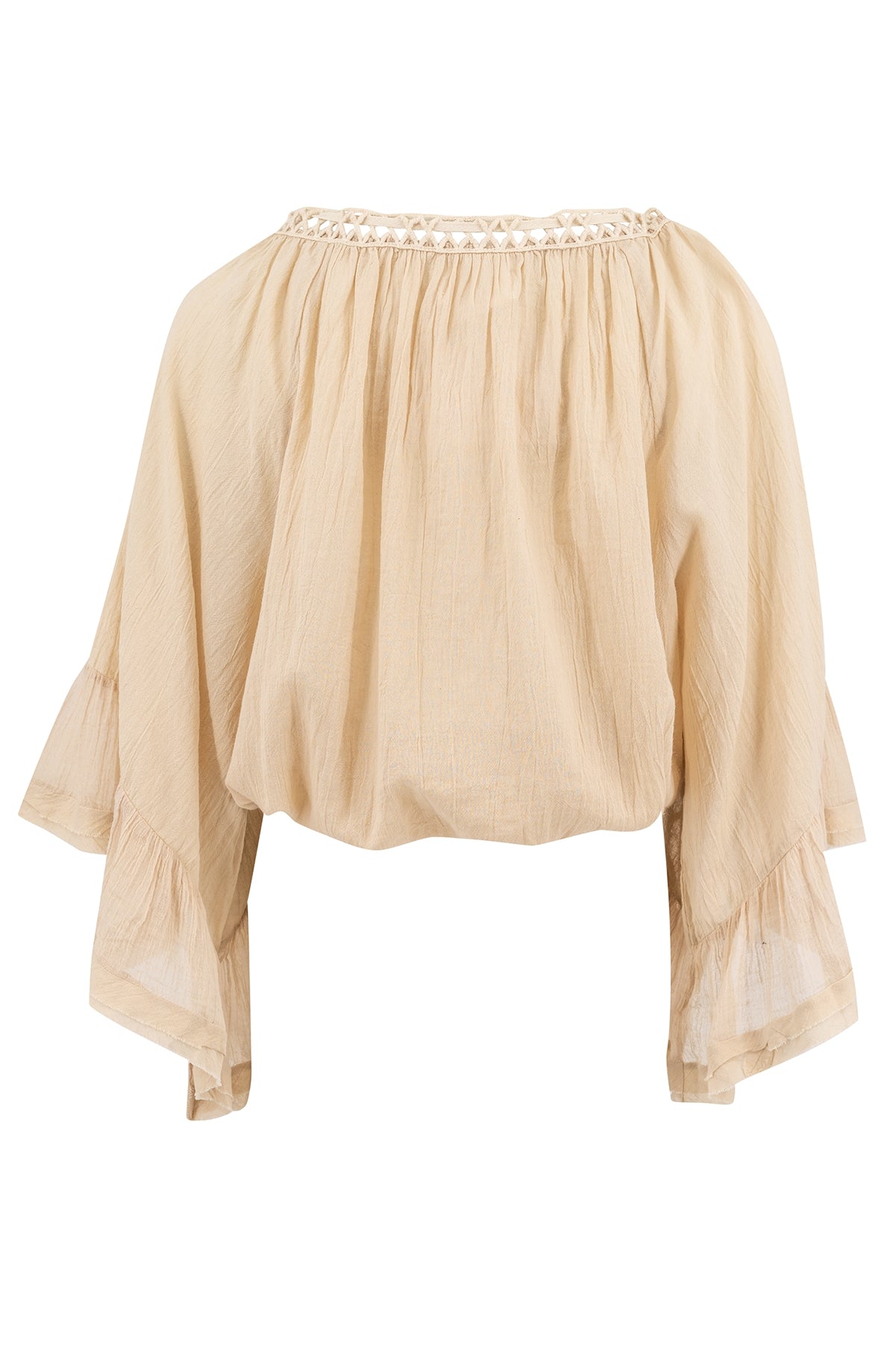 Bohemian blouse in sand van ibzmode, Brands of Ibiza