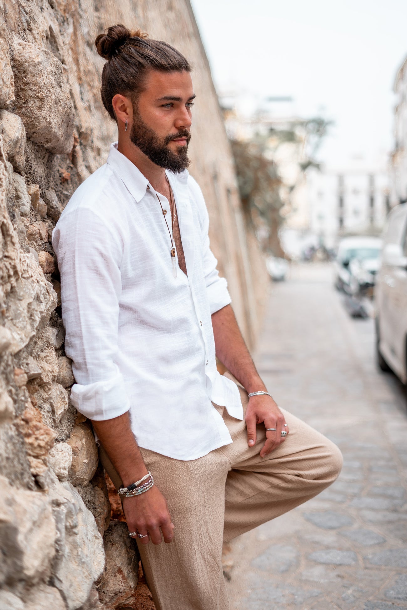 Bohemian blouse in white van ibzmode, Brands of Ibiza