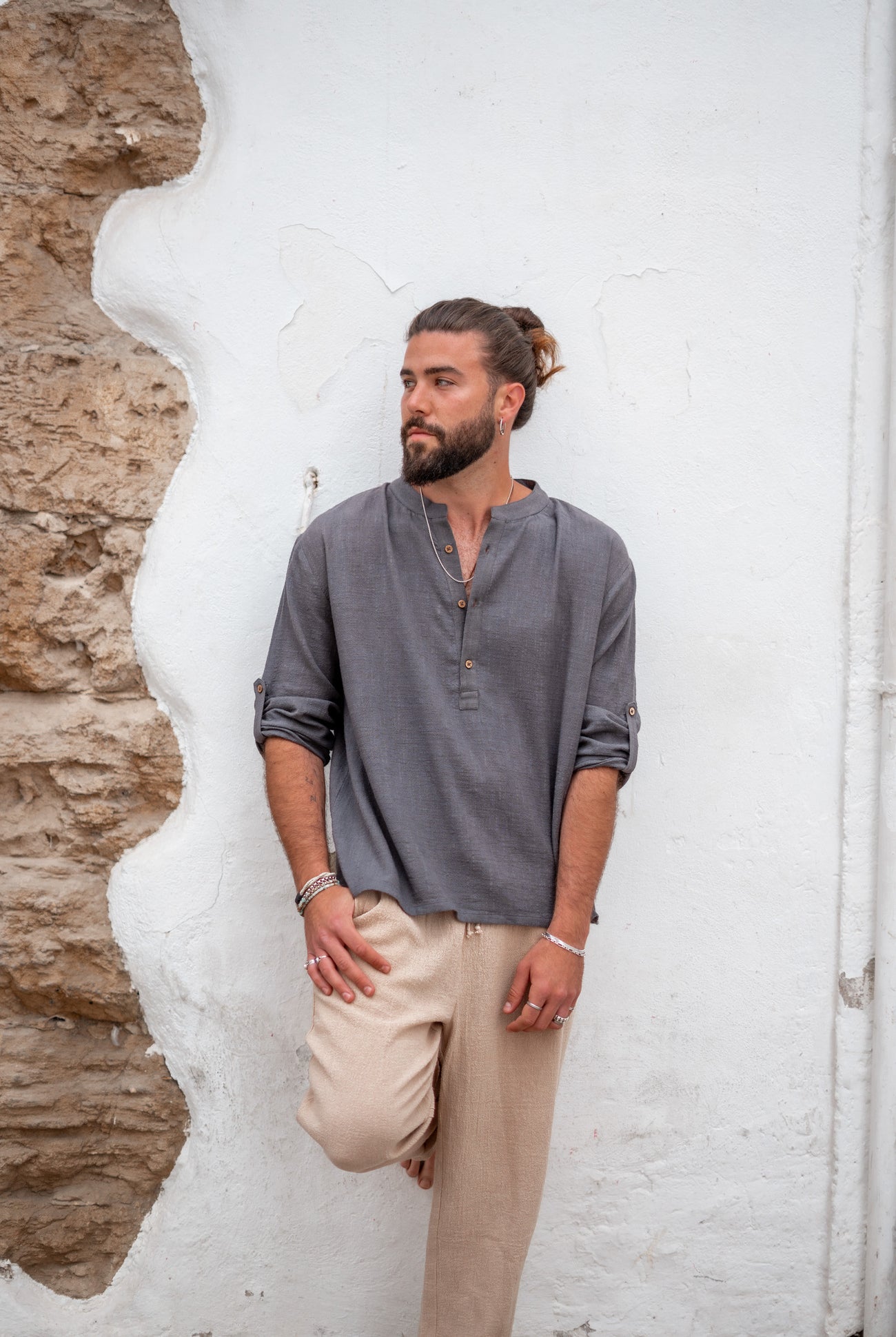 Bohemian blouse in anthracite van ibzmode, Brands of Ibiza