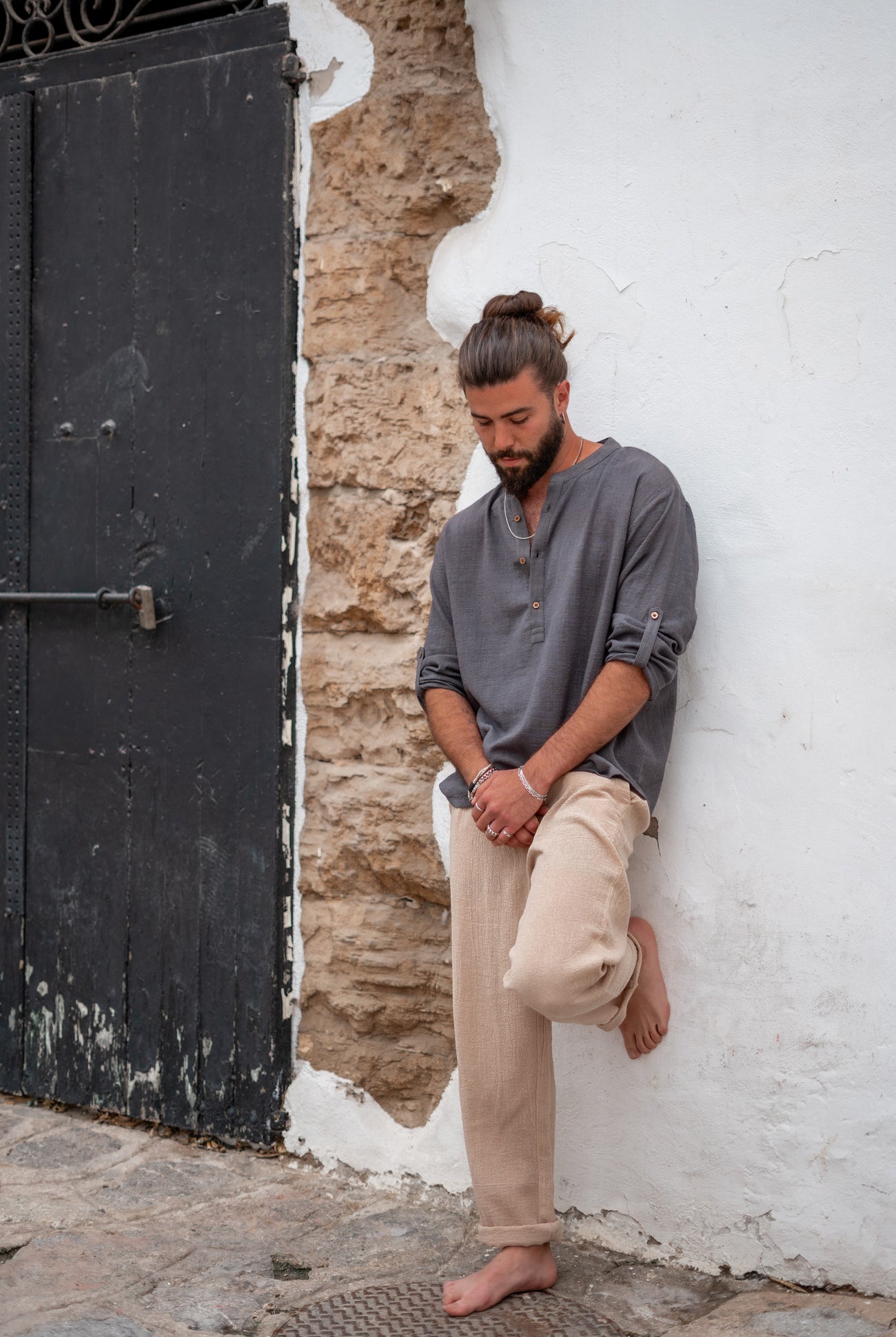 Bohemian blouse in anthracite van ibzmode, Brands of Ibiza