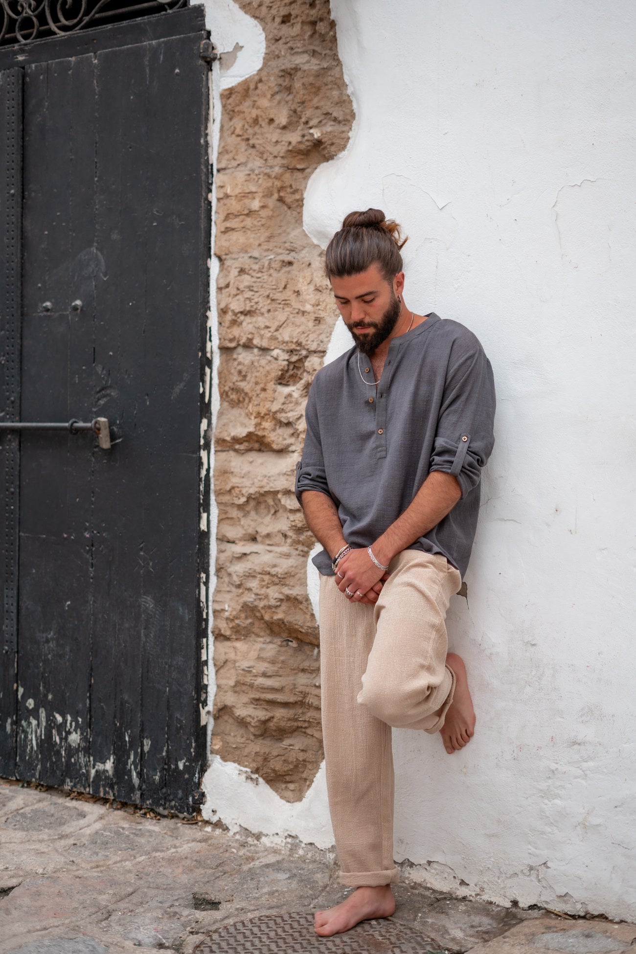 Bohemian blouse in anthracite van ibzmode, Brands of Ibiza