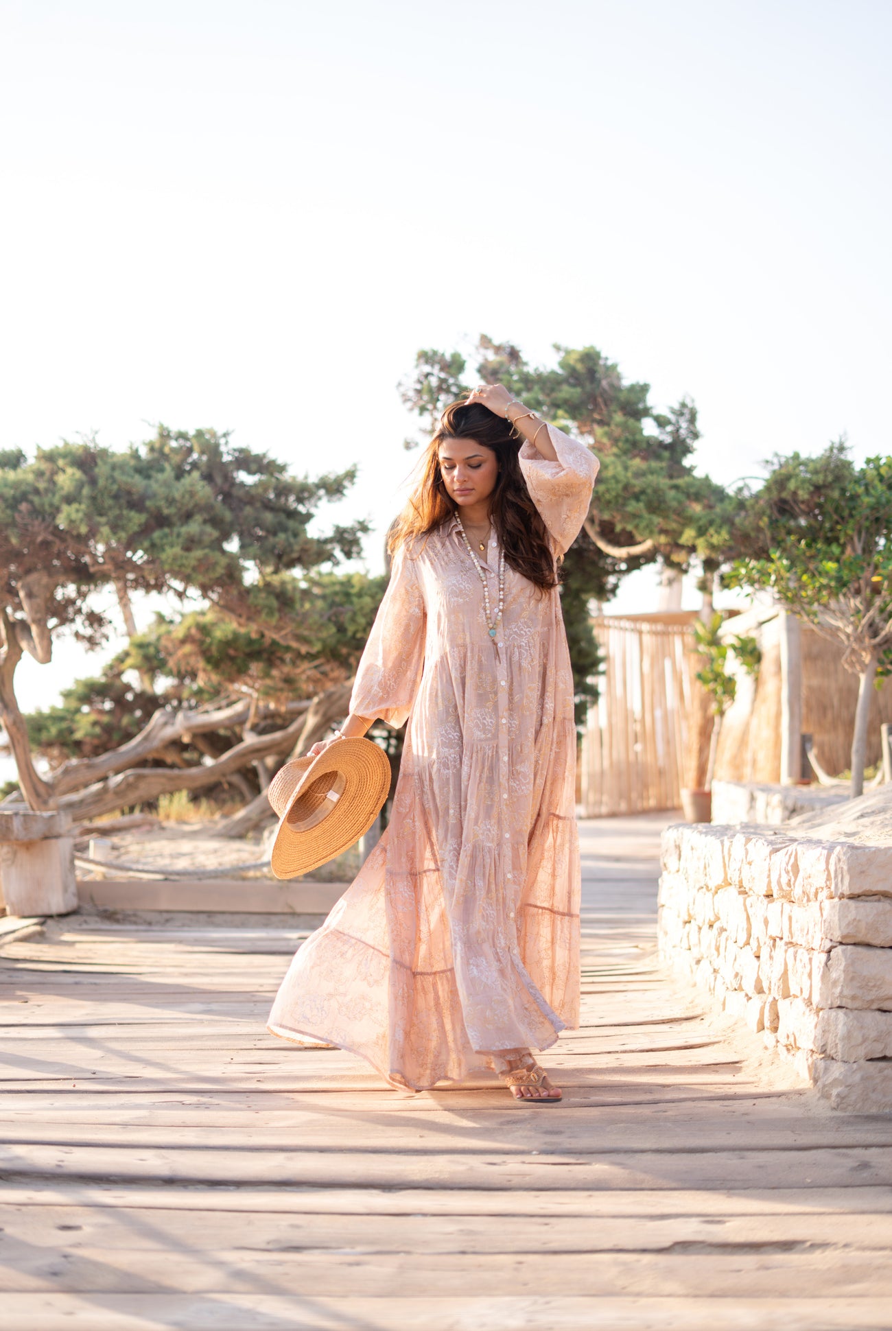 Ibzmode Dress Livana Lumira Old Pink bohemian summer dress