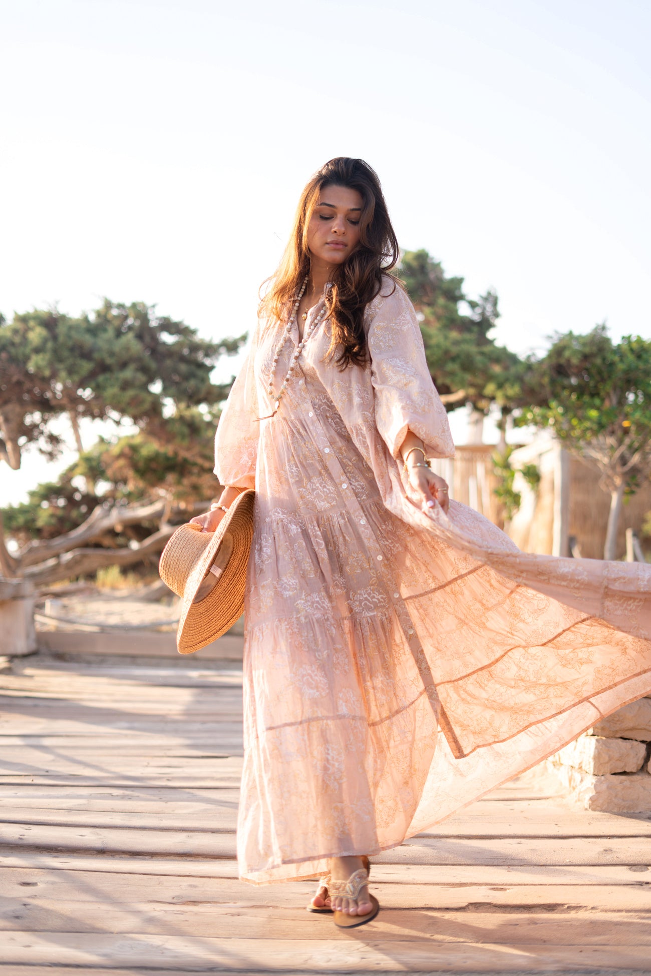 Ibzmode Dress Livana Lumira Old Pink bohemian summer dress