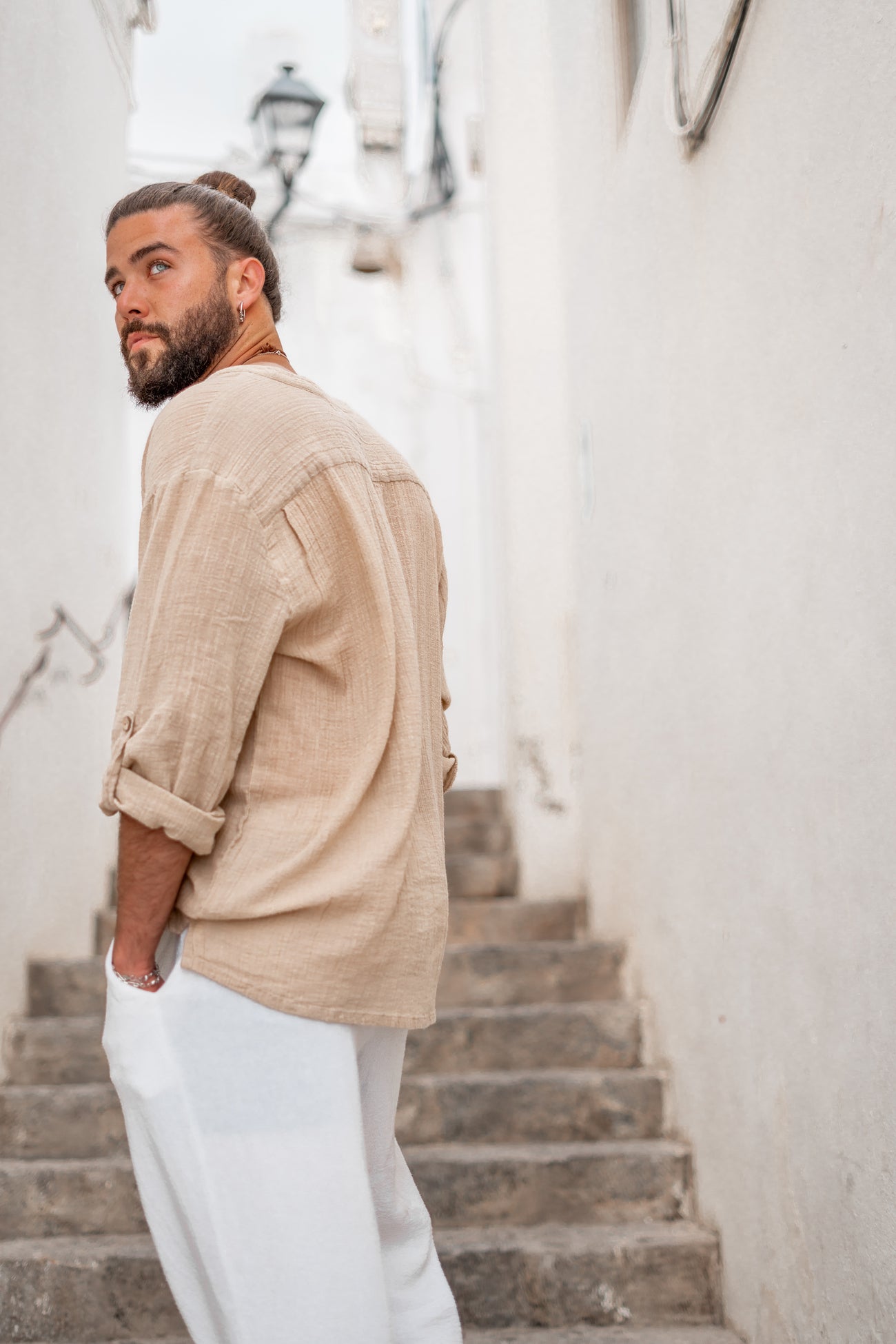 Bohemian blouse in sand van ibzmode, Brands of Ibiza