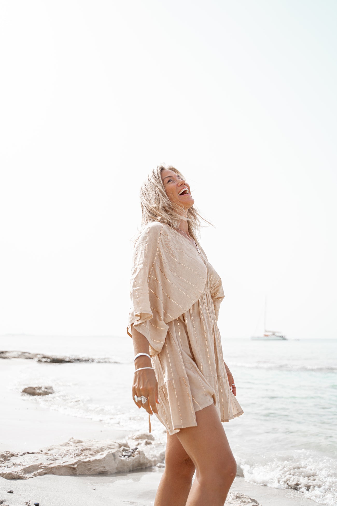 Vestido bohemio en color arena de ibzmode, Brands of Ibiza