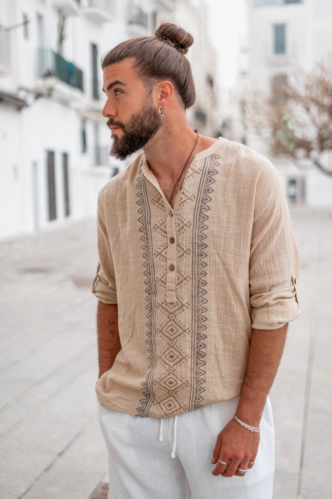 Bohème Bluse in Sand von ibzmode, Brands of Ibiza