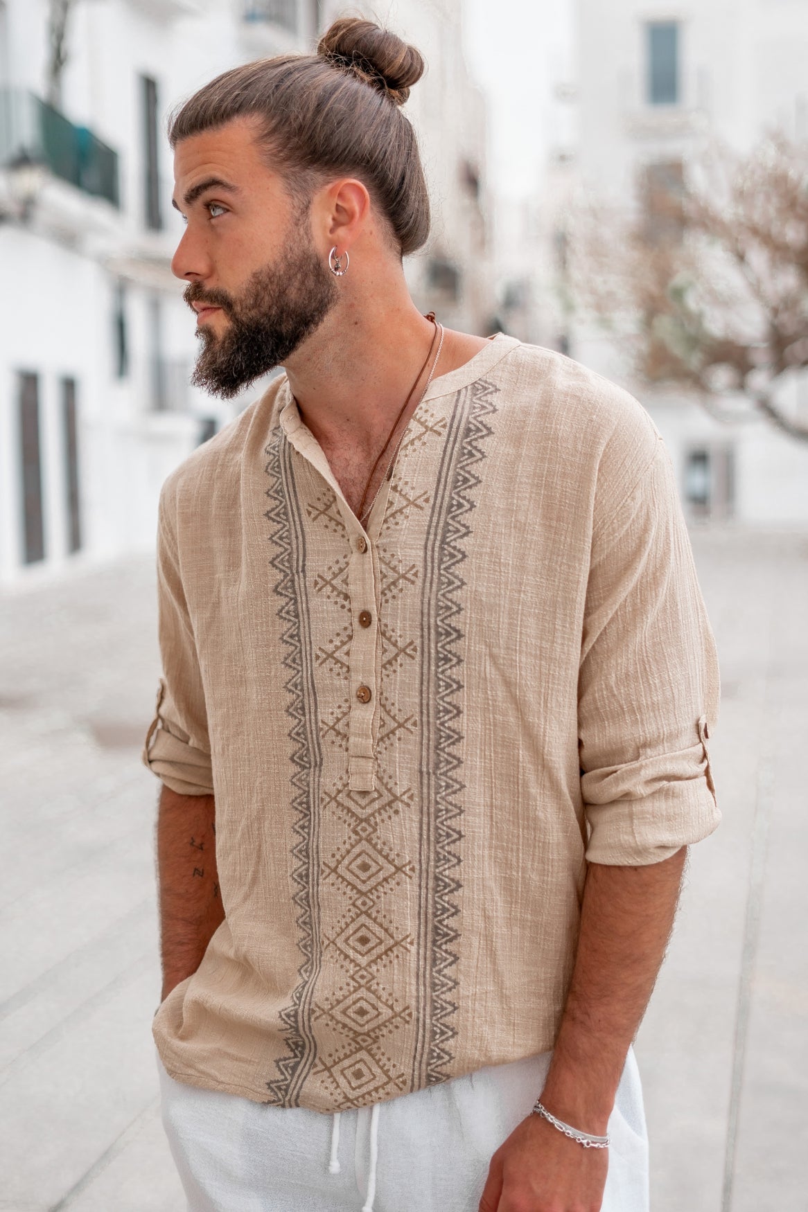 Bohème Bluse in Sand von ibzmode, Brands of Ibiza