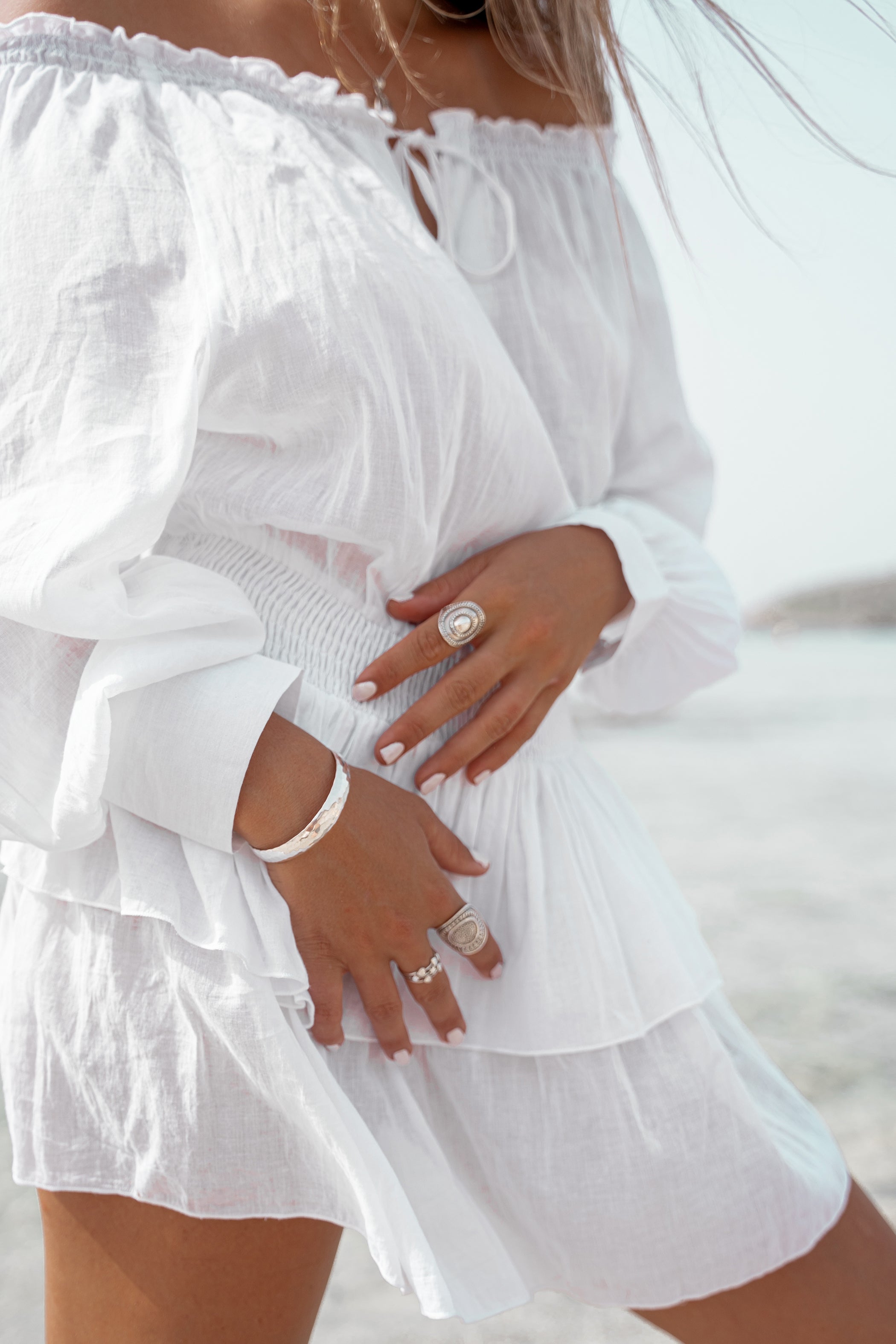 Bohemian jurk in ivory van ibzmode, Brands of Ibiza