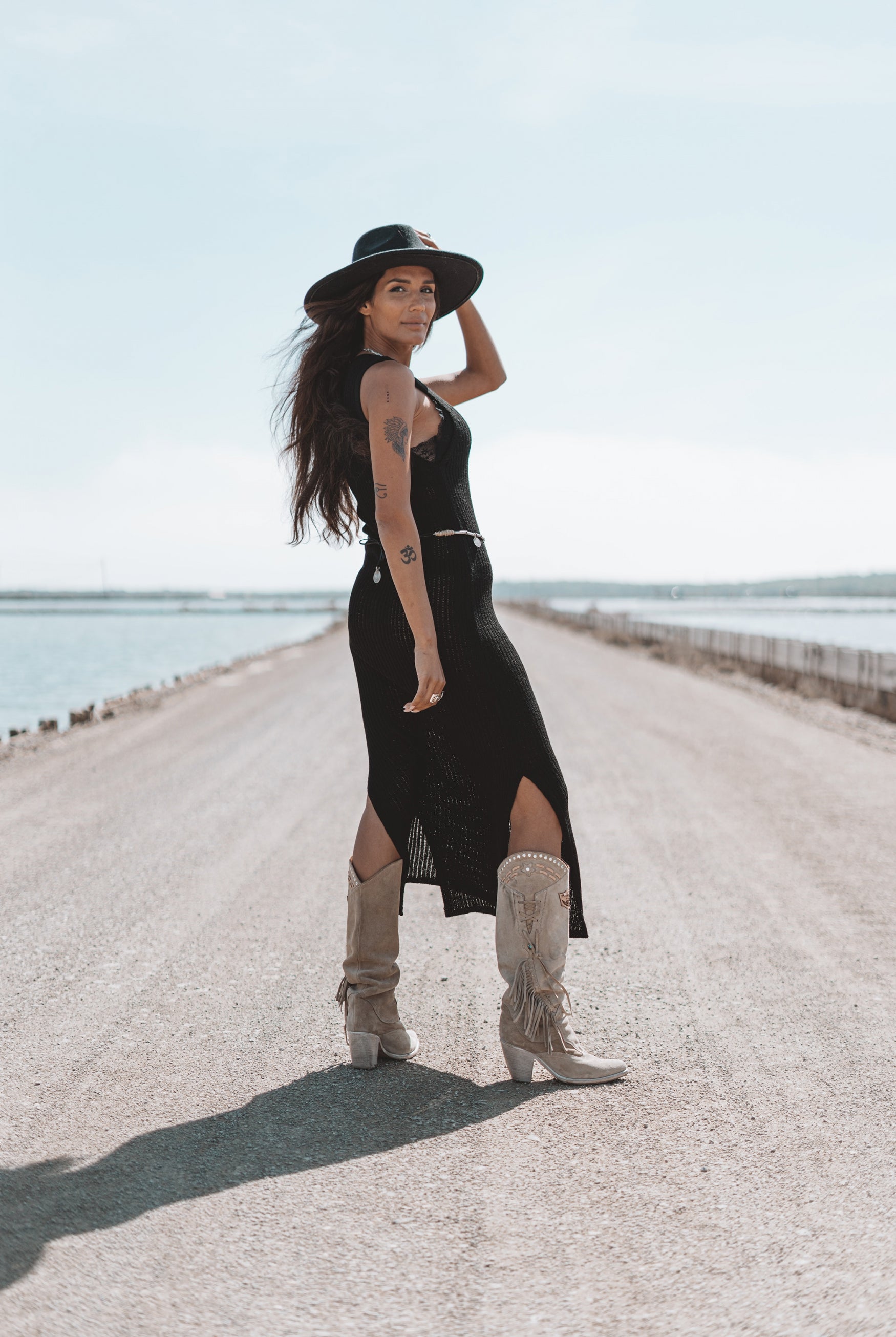 Bohemian jurk in black van MOOST Wanted, Brands of Ibiza