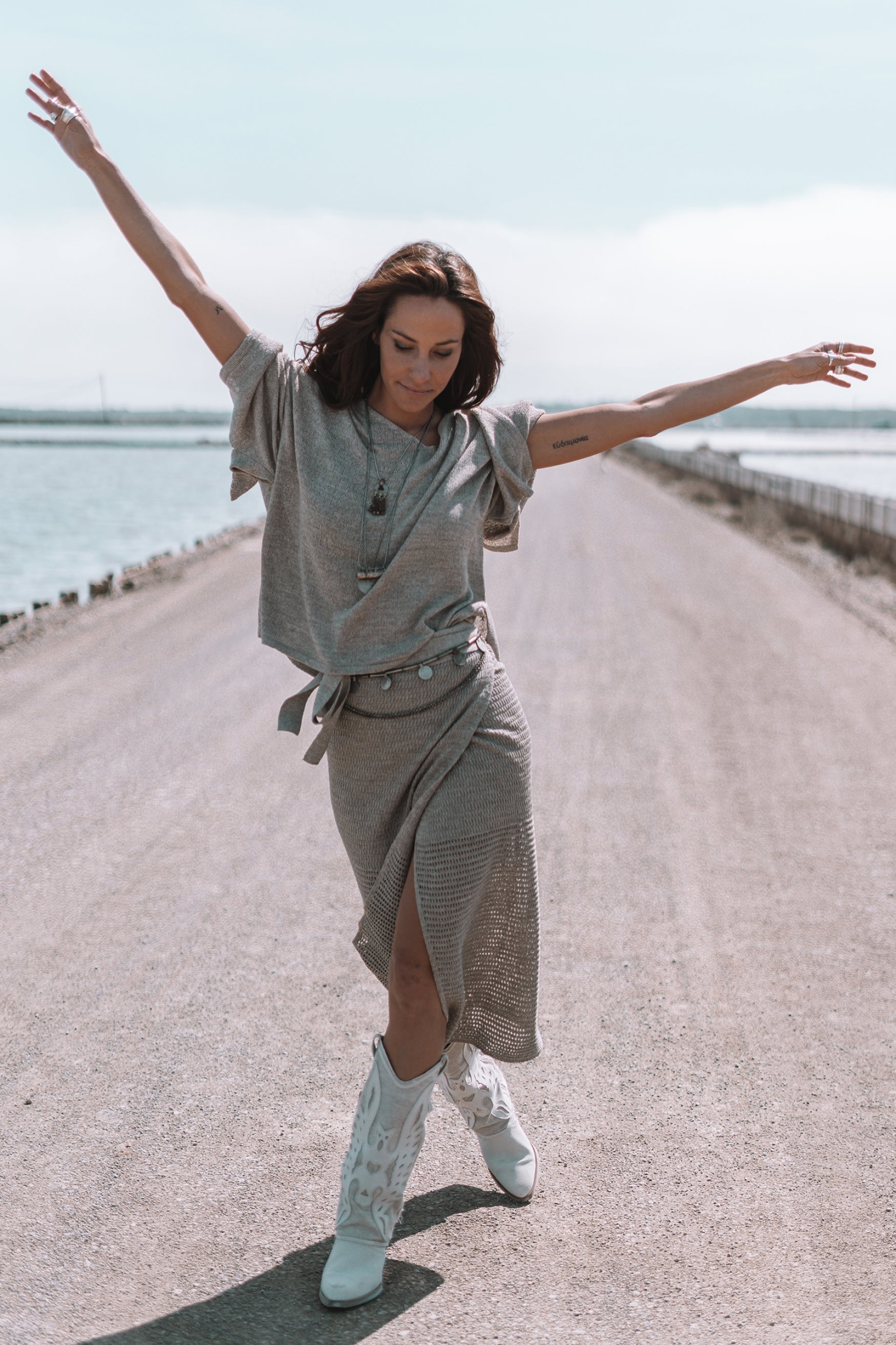 Bohemian rok in tender taupe van MOOST Wanted, Brands of Ibiza