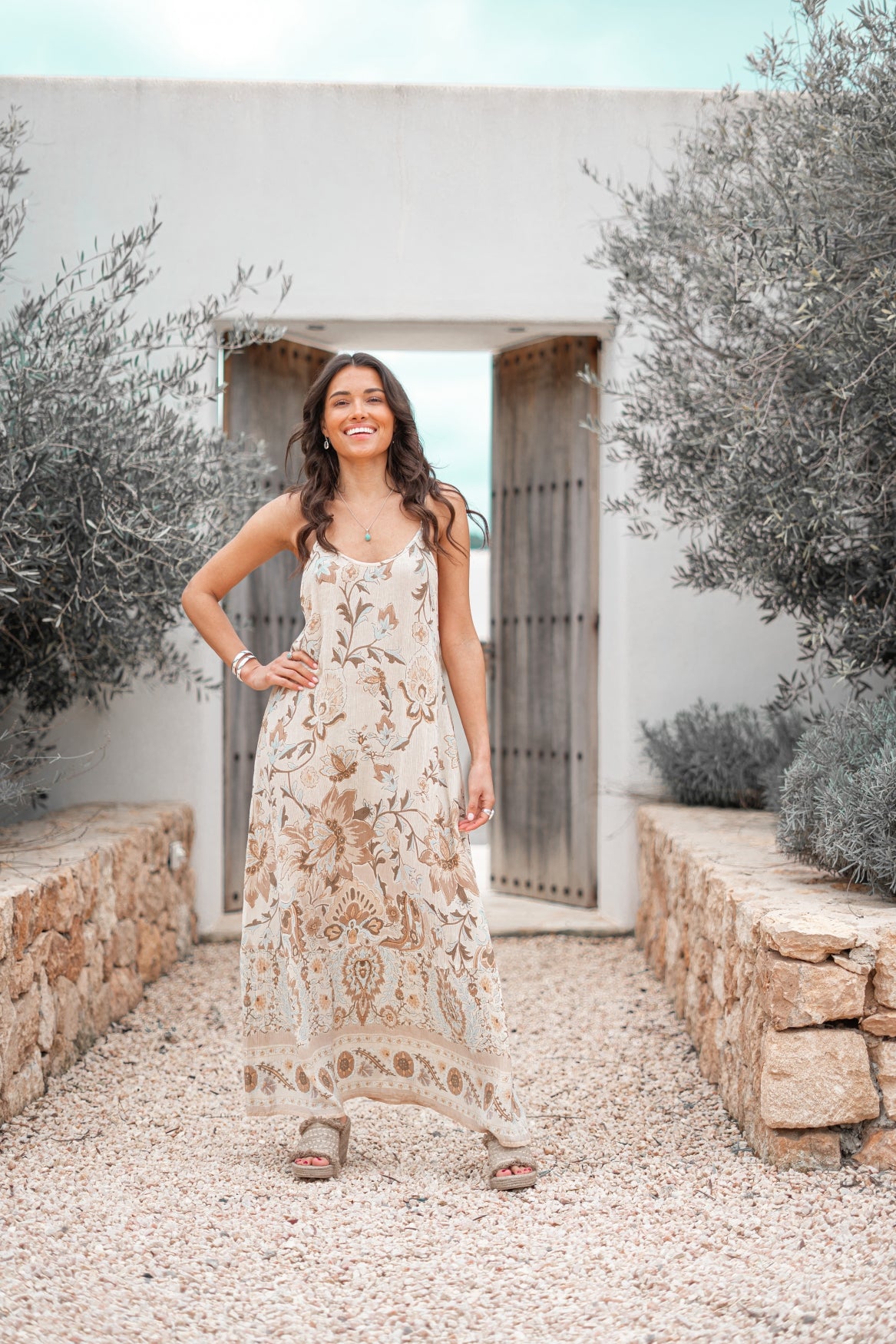 Bohemian jurk in natural van ibzmode, Brands of Ibiza