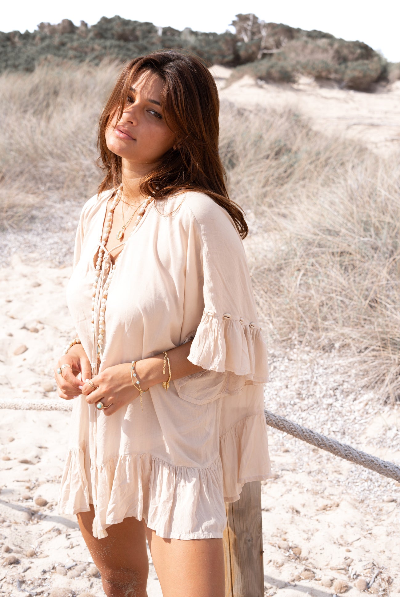 Ibizamode Tunic Liv Ivory with airy summer fit and relaxed beachwear look