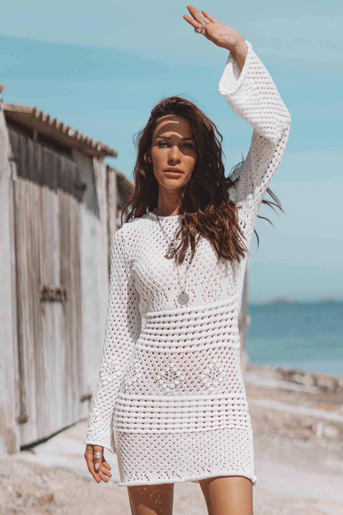 Bohemian jurk in off white van MOOST Wanted, Brands of Ibiza
