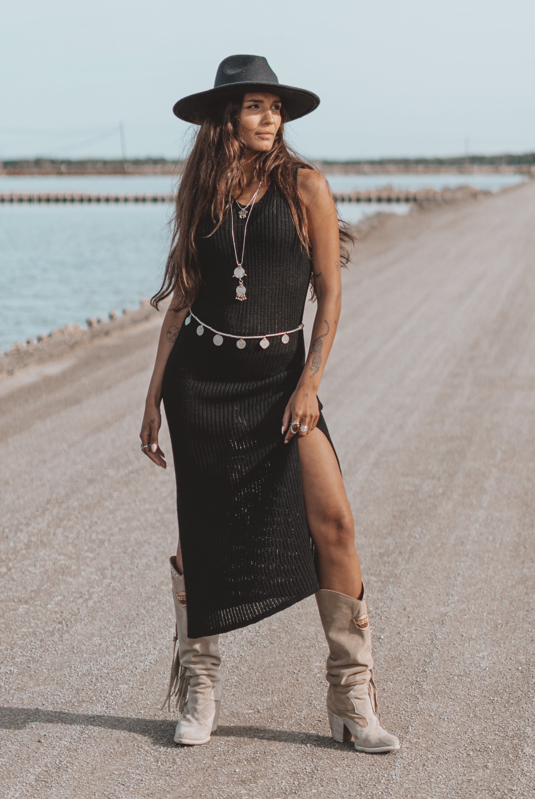 Bohemian jurk in black van MOOST Wanted, Brands of Ibiza