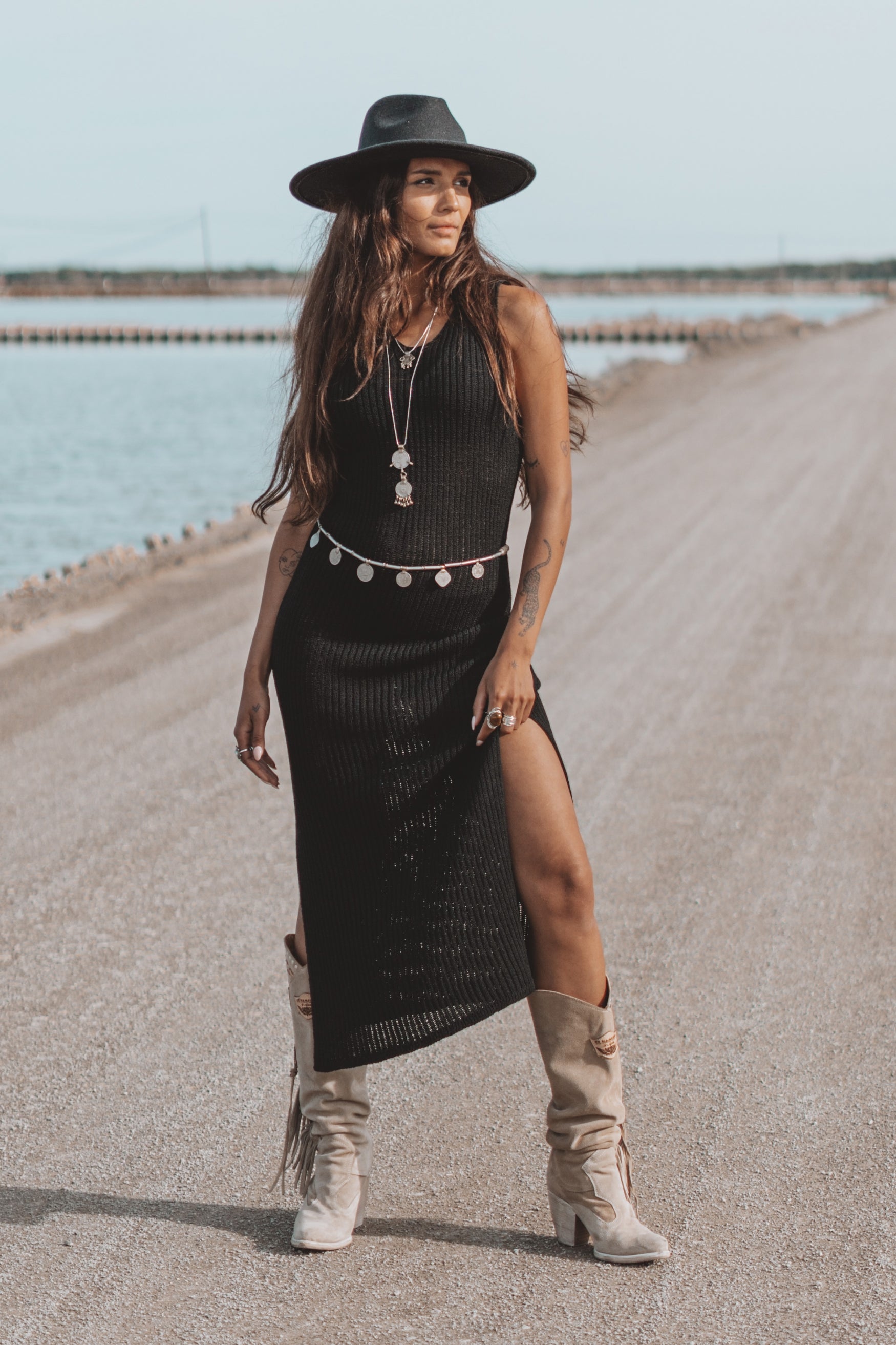 Bohemian dress in black by MOOST Wanted, Brands of Ibiza