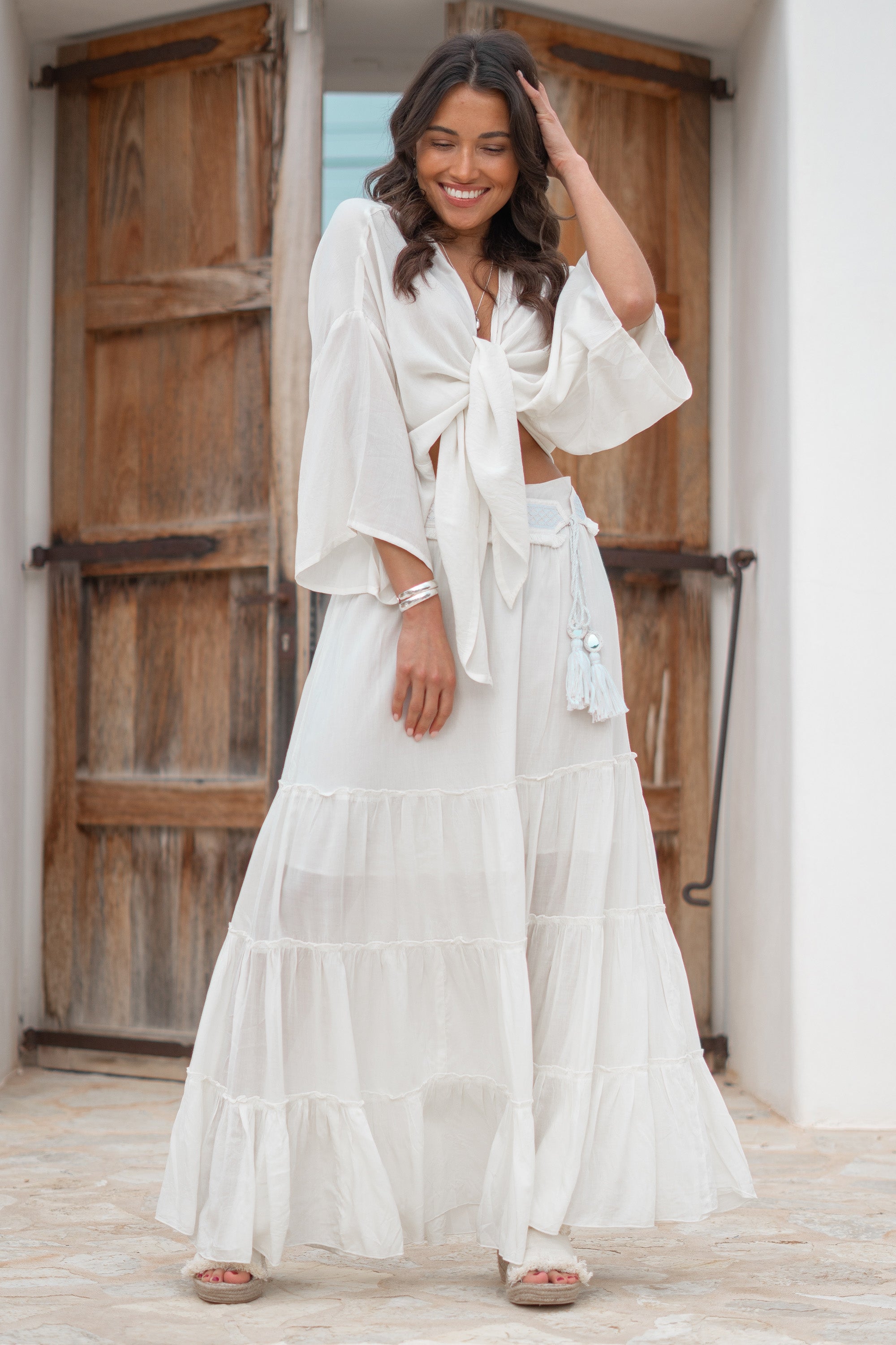 Bohemian rok in beige van ibzmode, Brands of Ibiza