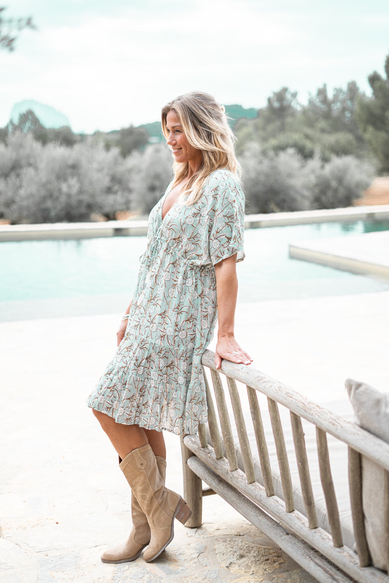 Bohemian dress in mint from ibzmode, Brands of Ibiza