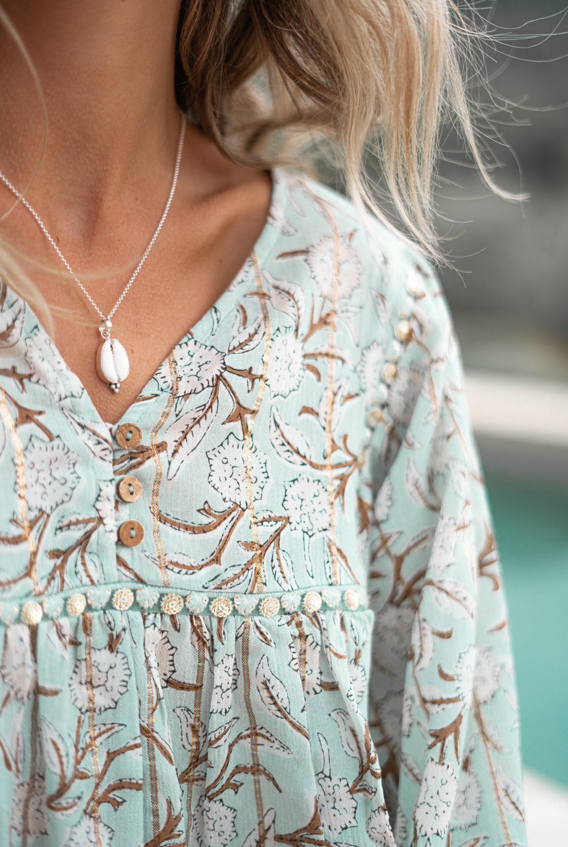 Bohemian blouse in mint from ibzmode, Brands of Ibiza