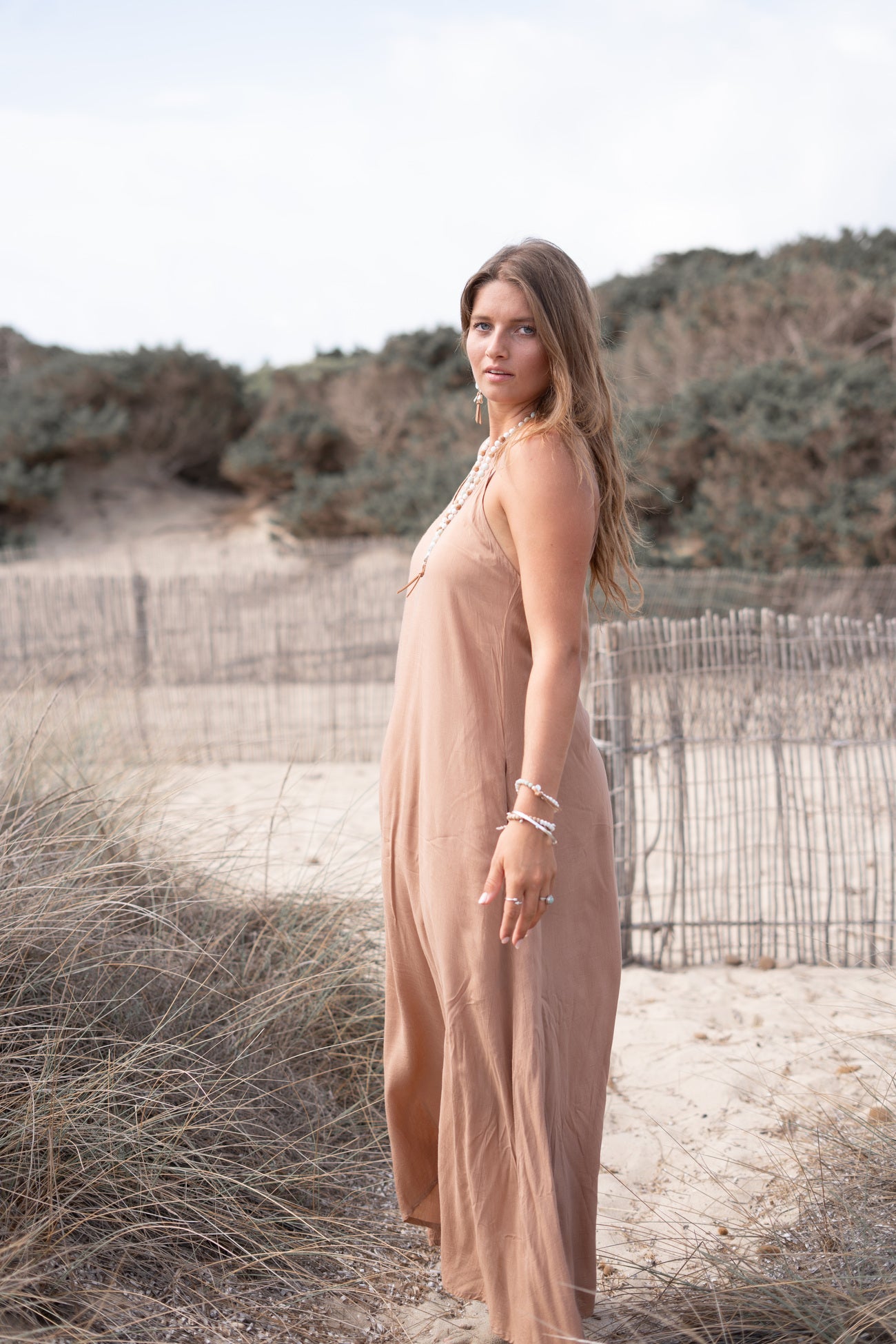 Ibizamode Dress Icha Powder with airy flowy fit and feminine summer look