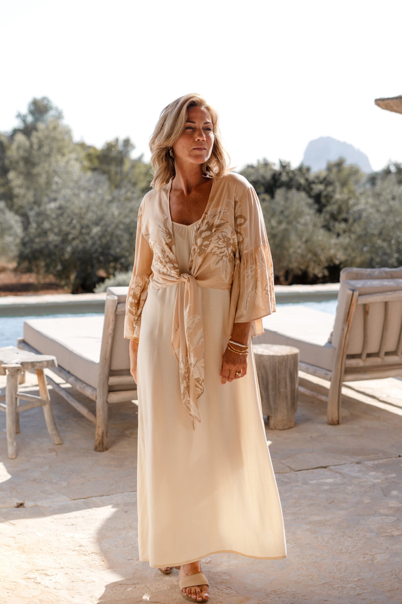 Ibizamode Wrap Top Marcia Isalea Old Pink floral wrap blouse