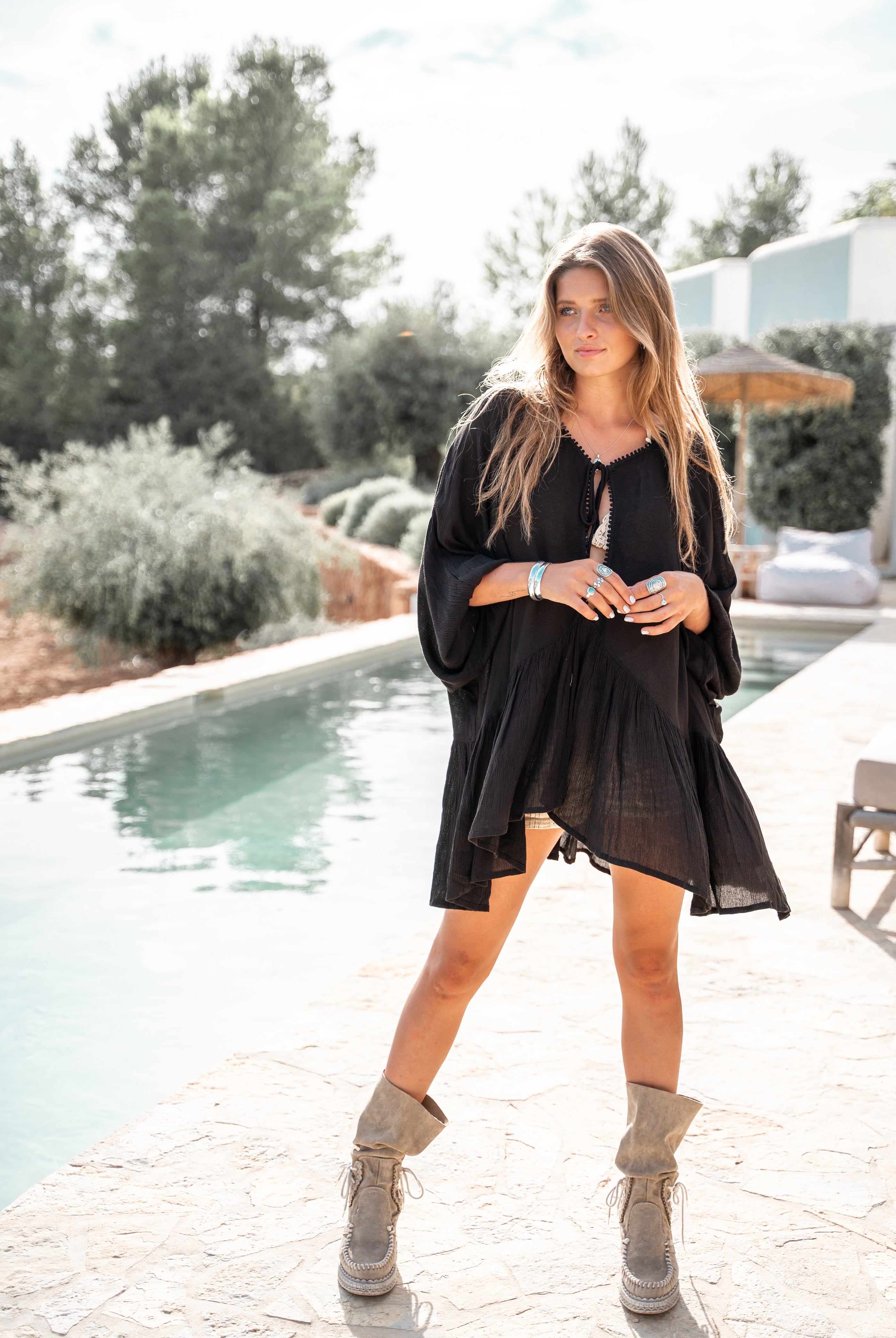 Bohemian blouse in black from ibzmode, Brands of Ibiza