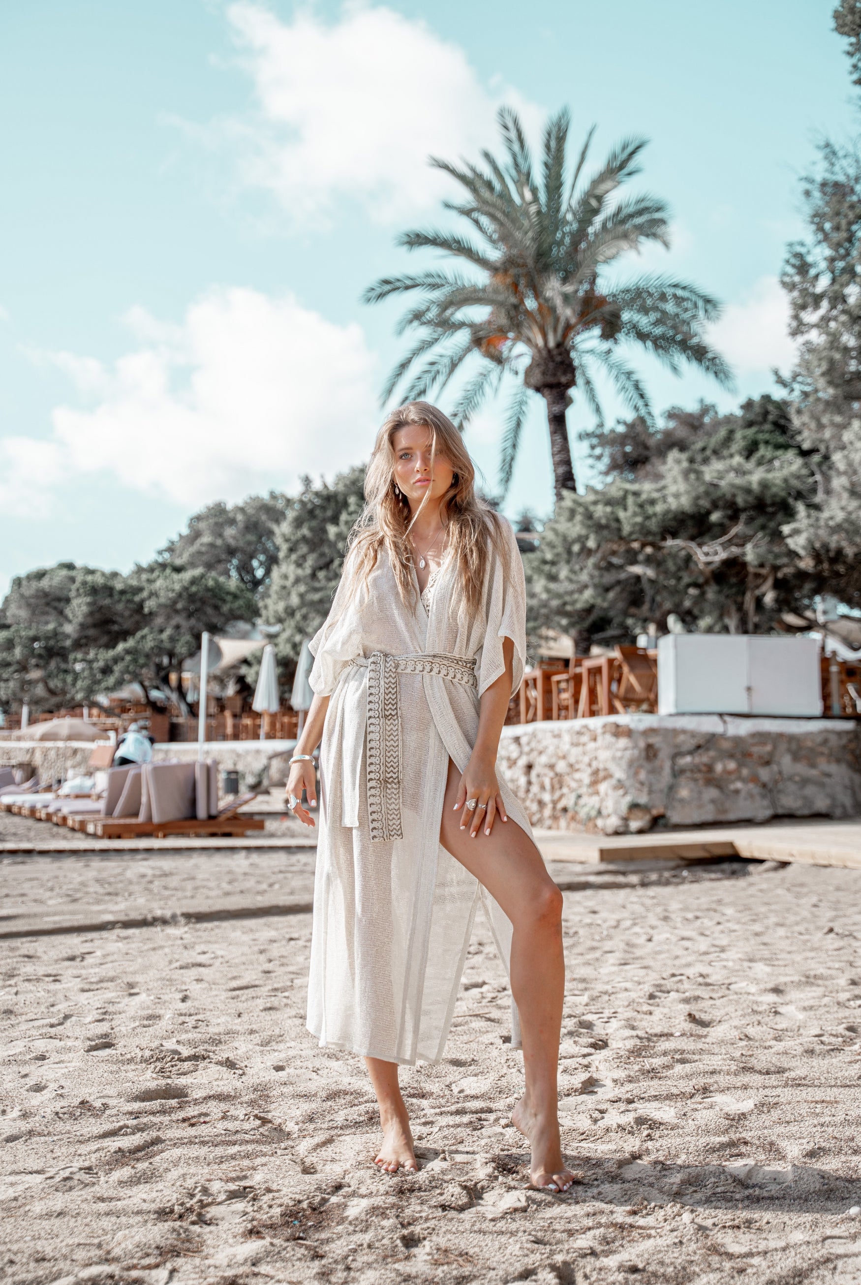 Bohemian kimono in ivory van ibzmode, Brands of Ibiza