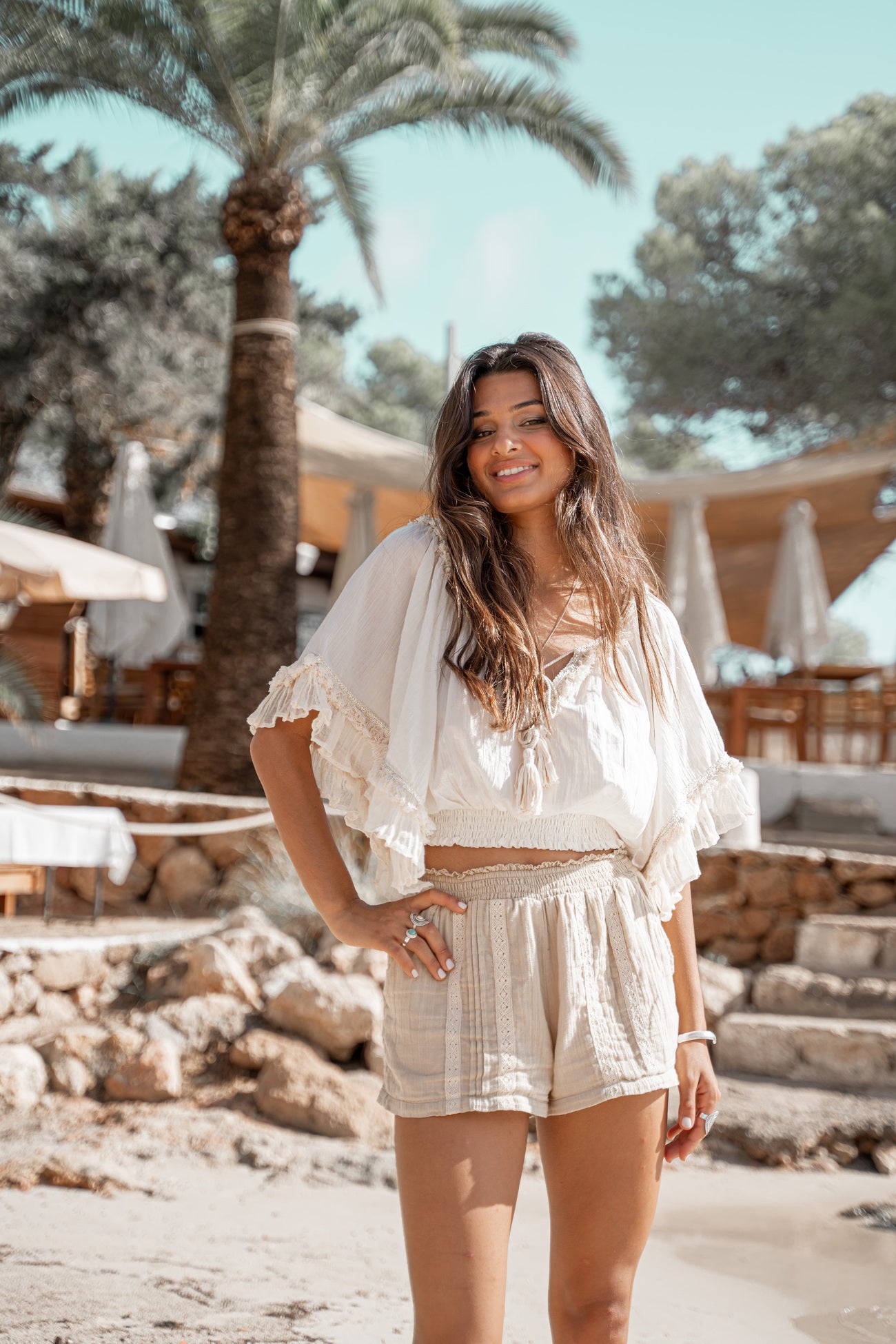 Bohemian broek in sand van ibzmode, Brands of Ibiza