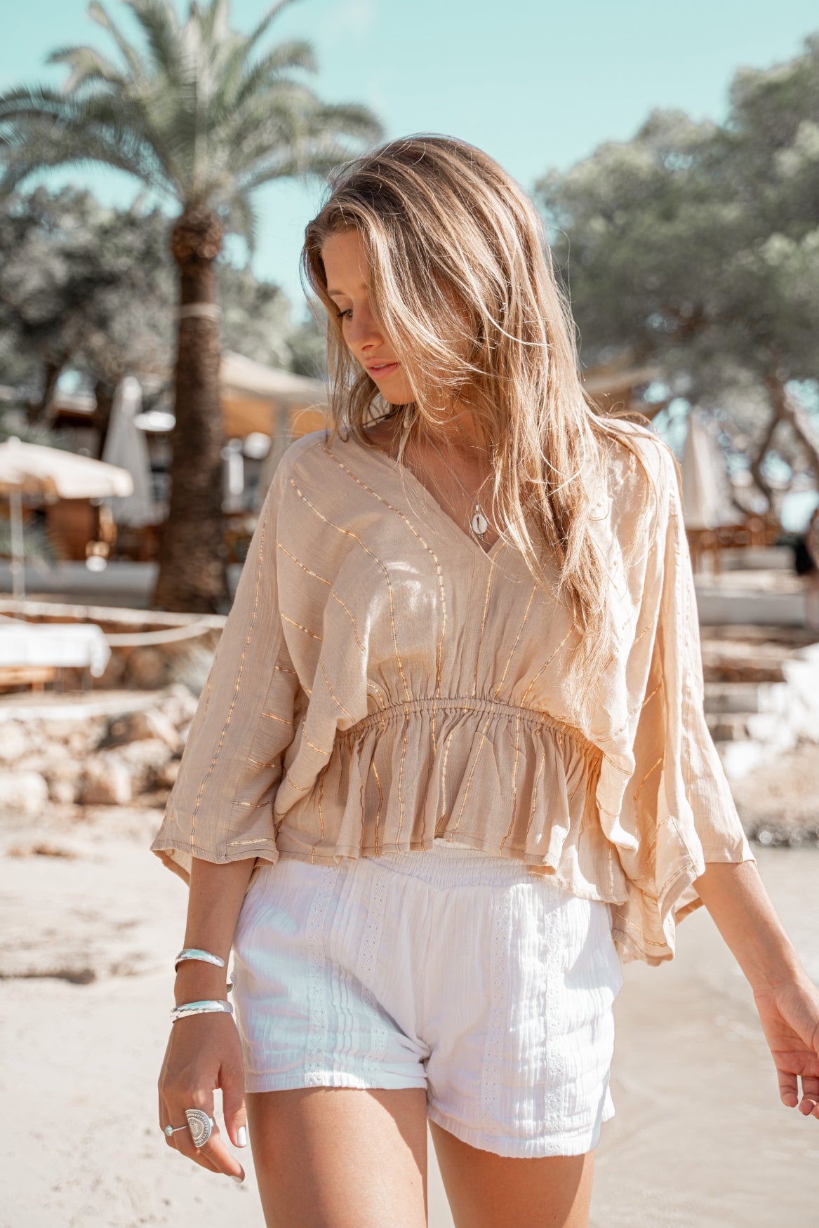 Bohemian-Oberteil in Sand von ibzmode, Brands of Ibiza
