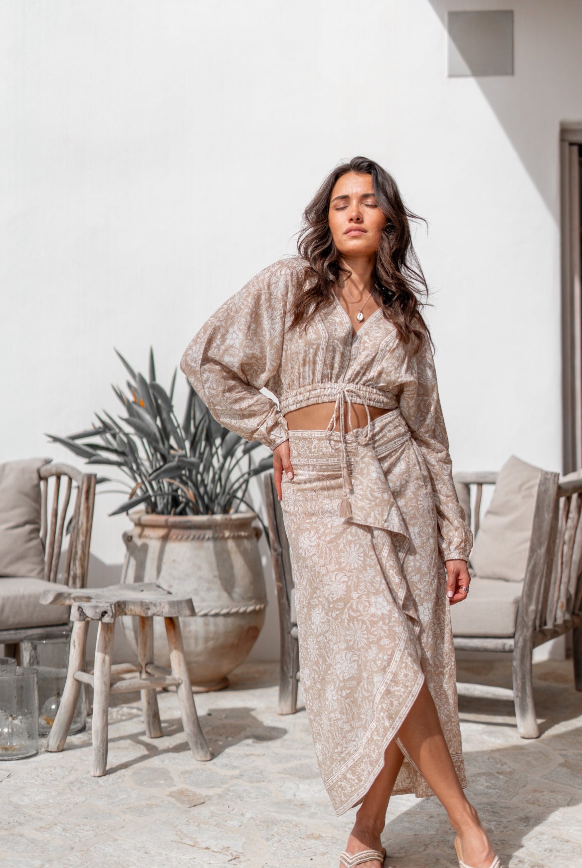 Bohemian blouse in natural van ibzmode, Brands of Ibiza