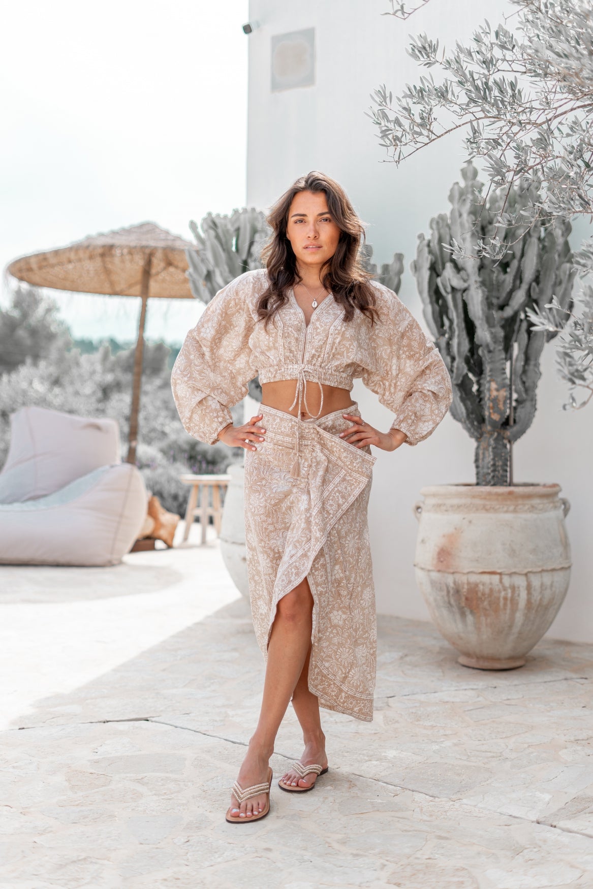 Bohemian blouse in natural van ibzmode, Brands of Ibiza