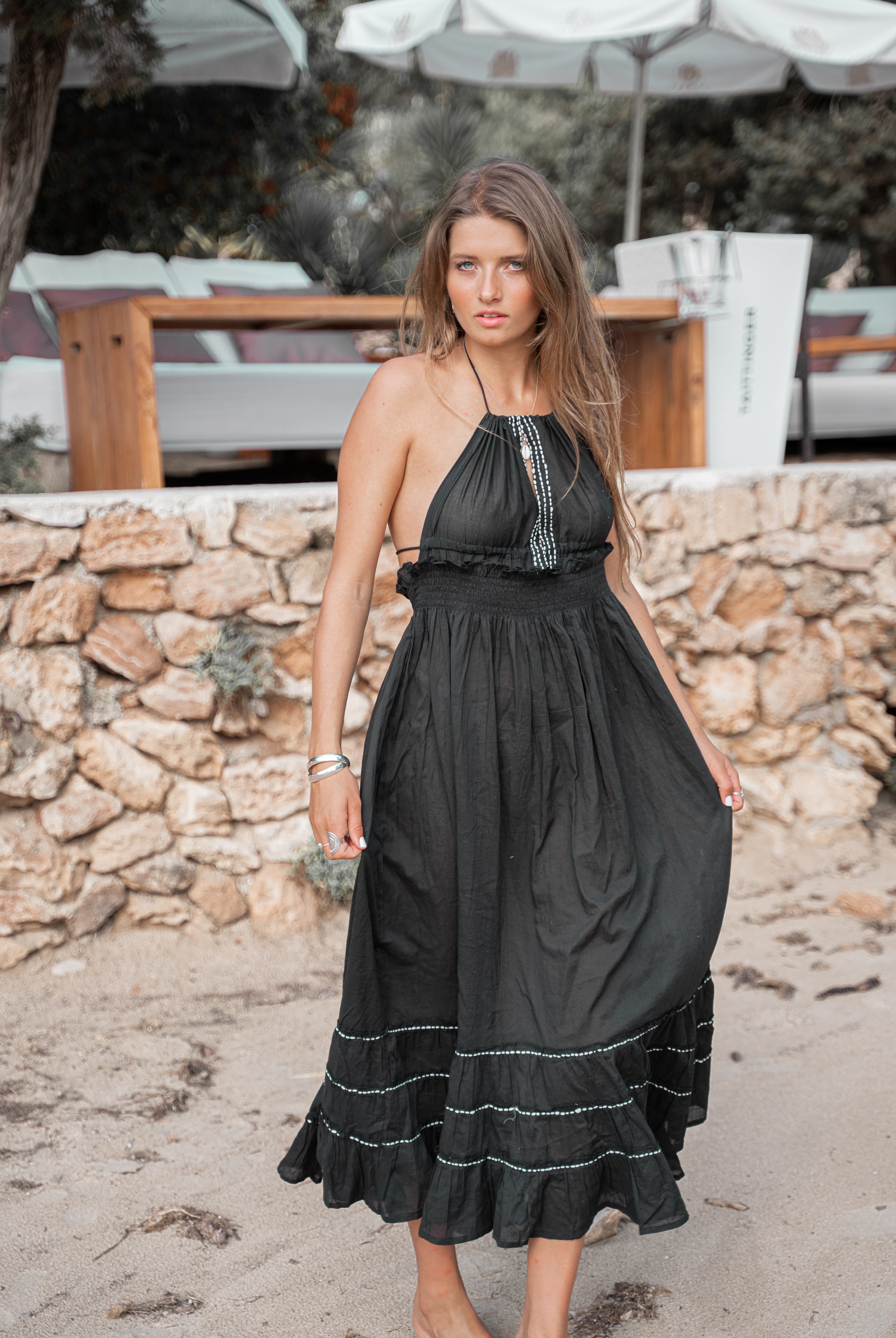 Bohemian jurk in black van ibzmode, Brands of Ibiza