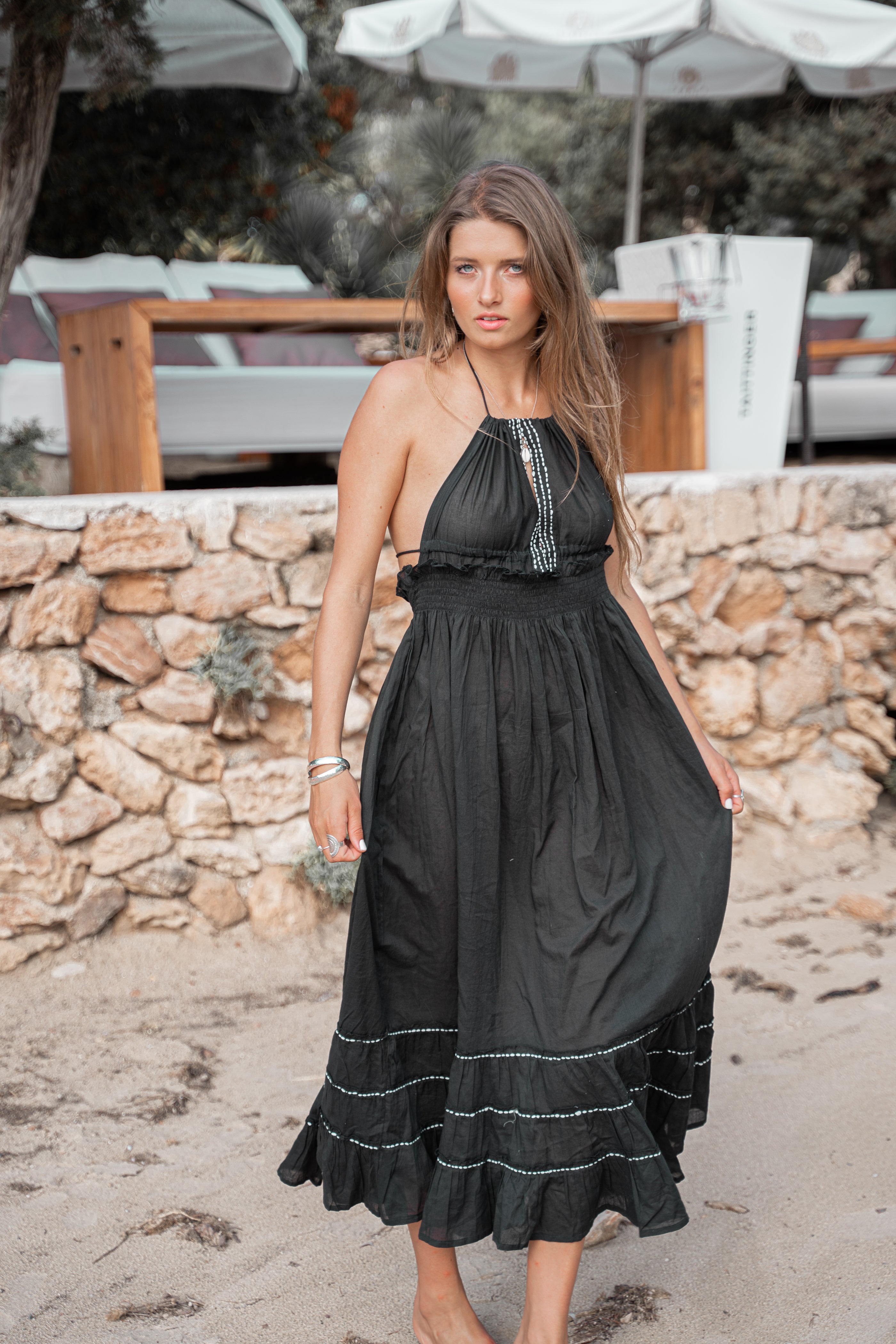 Bohemian jurk in black van ibzmode, Brands of Ibiza
