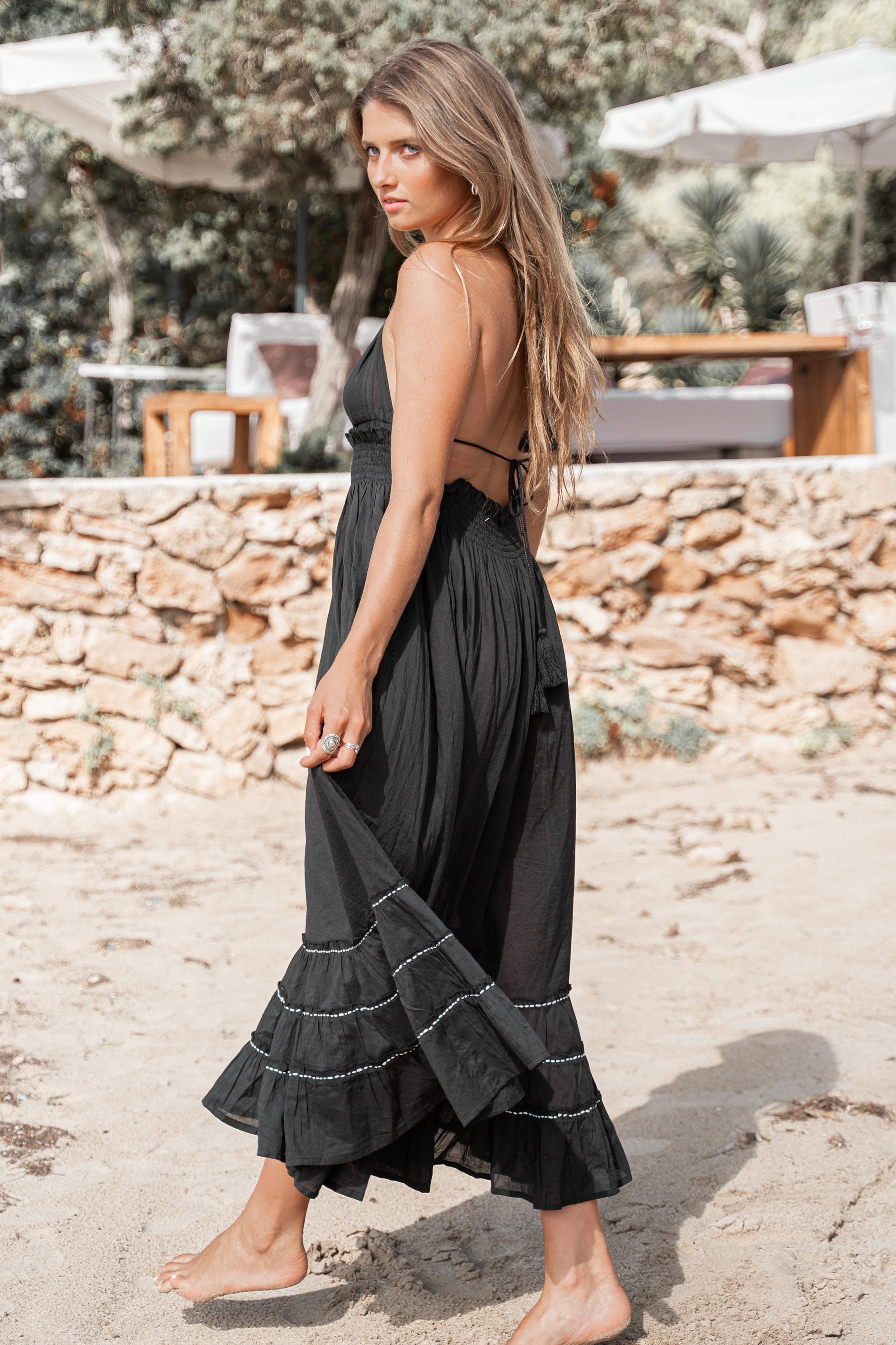 Bohemian jurk in black van ibzmode, Brands of Ibiza