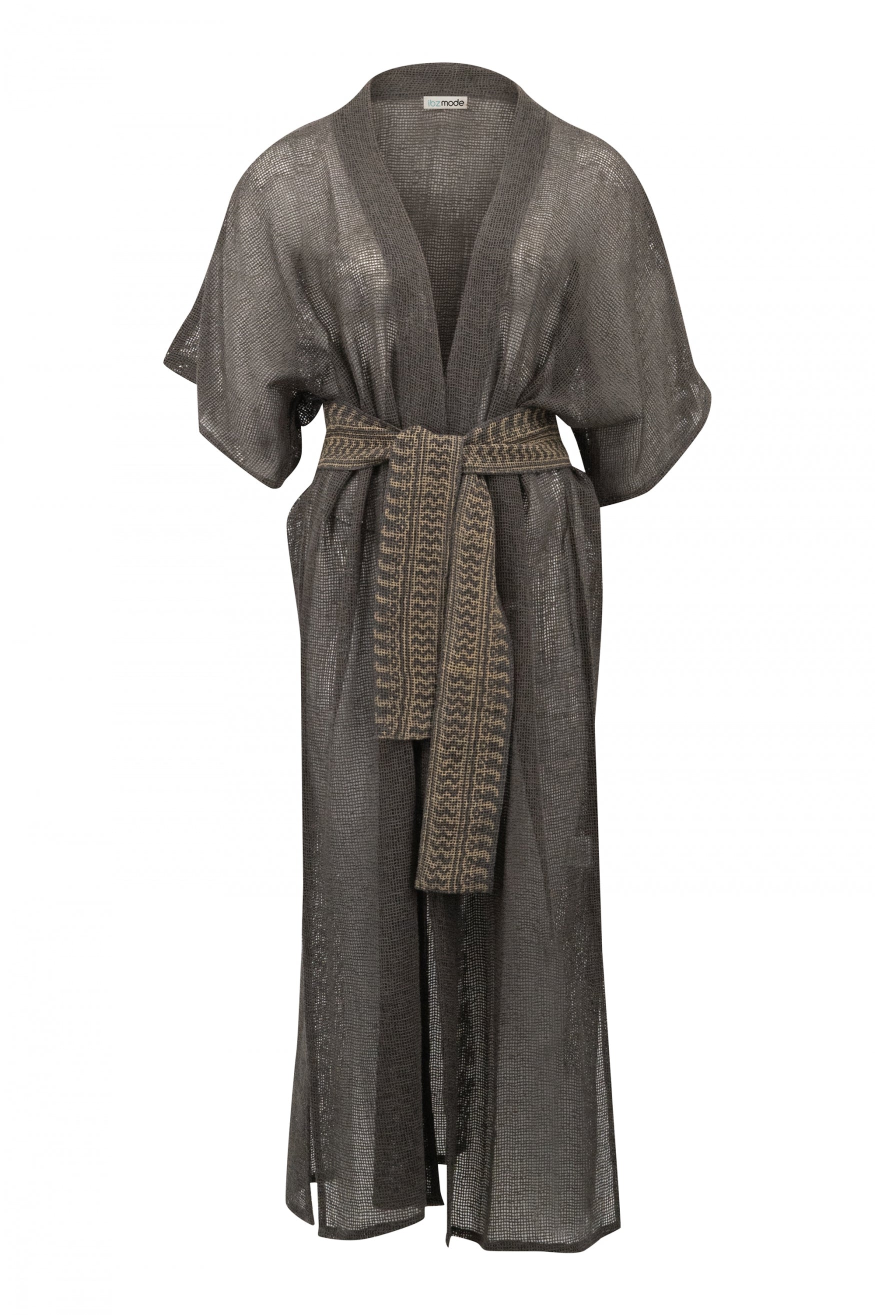 Bohemian kimono in dark antraciet van ibzmode, Brands of Ibiza