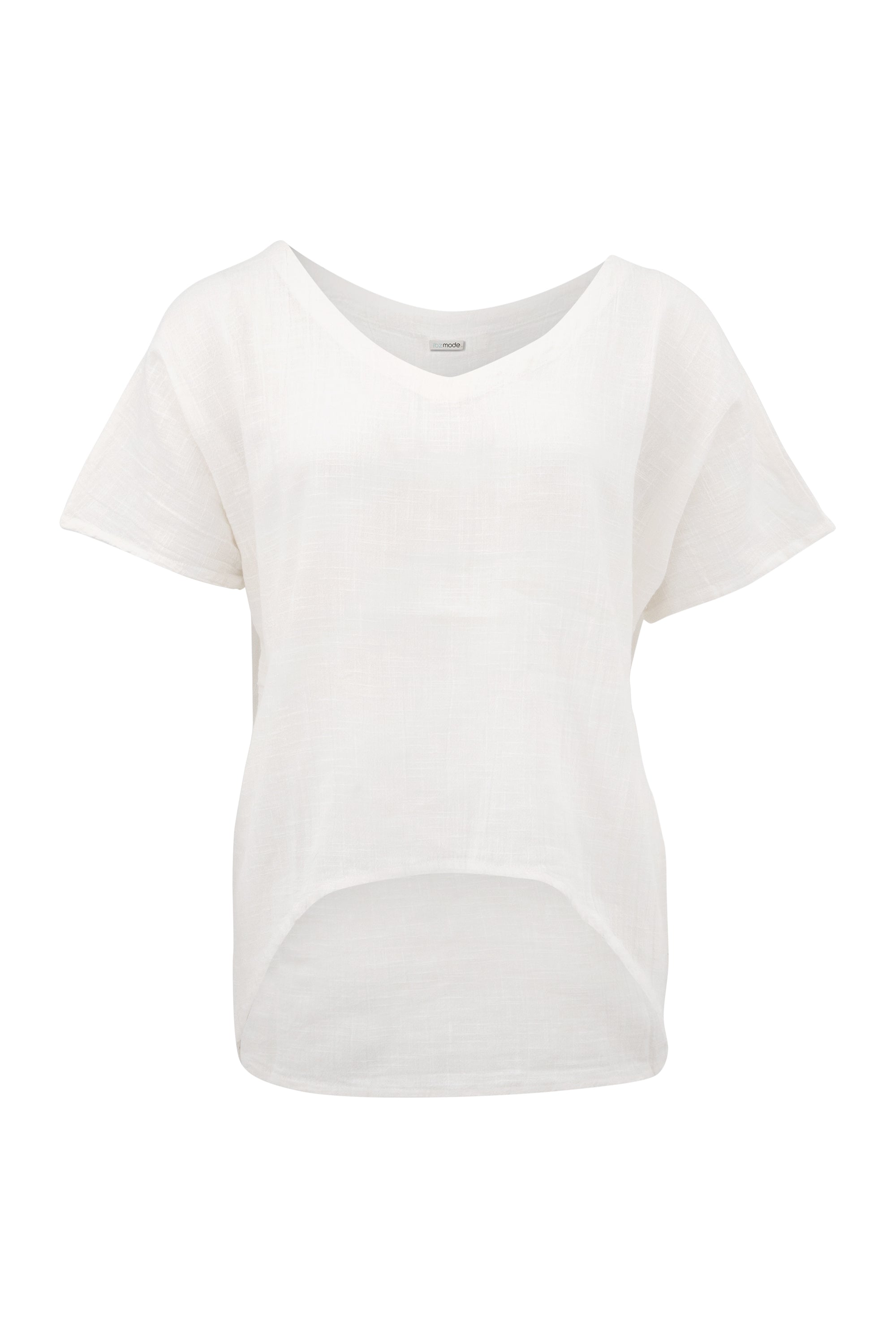 Bohemian top in white van ibzmode, Brands of Ibiza