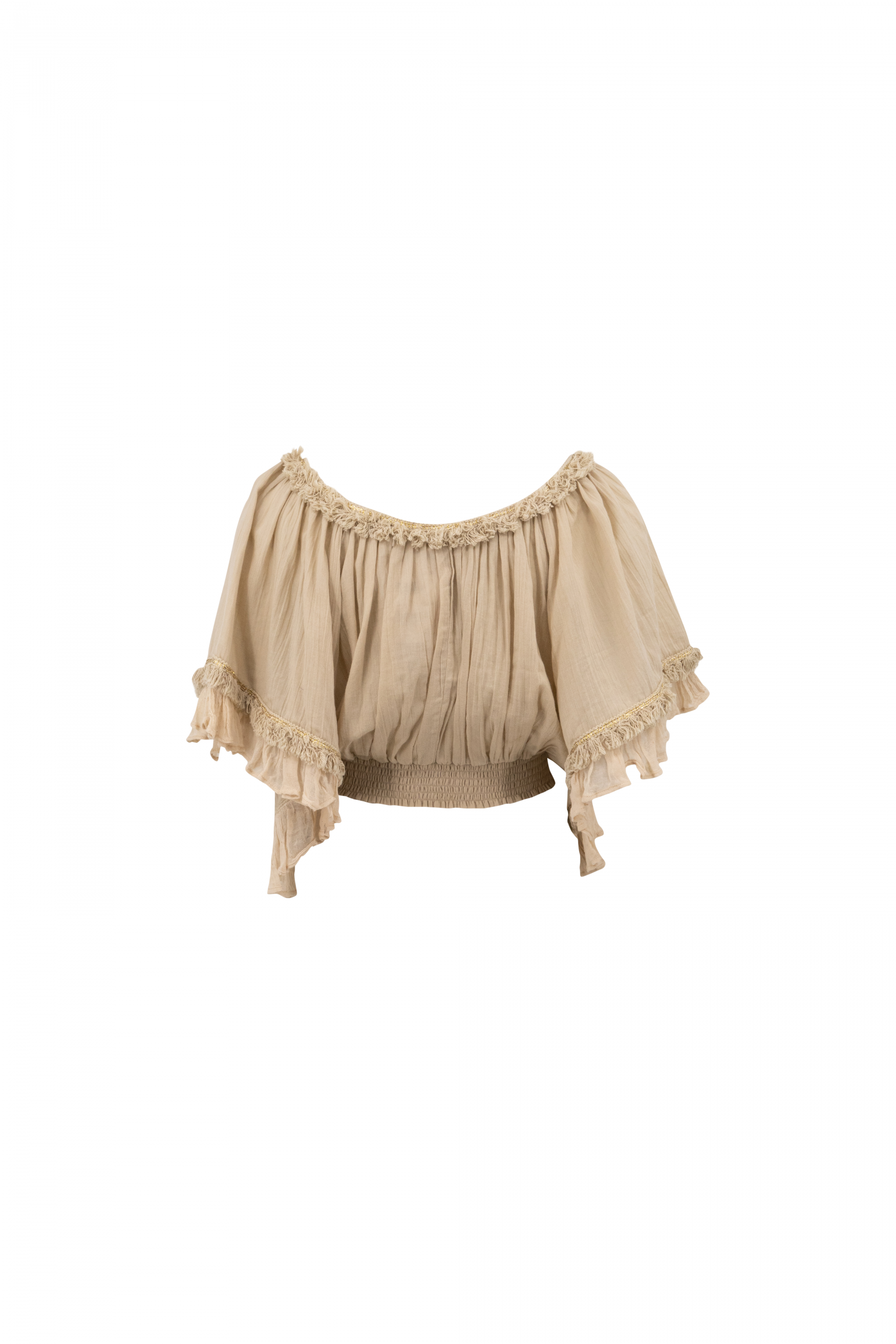 Bohemian top in sand van ibzmode, Brands of Ibiza