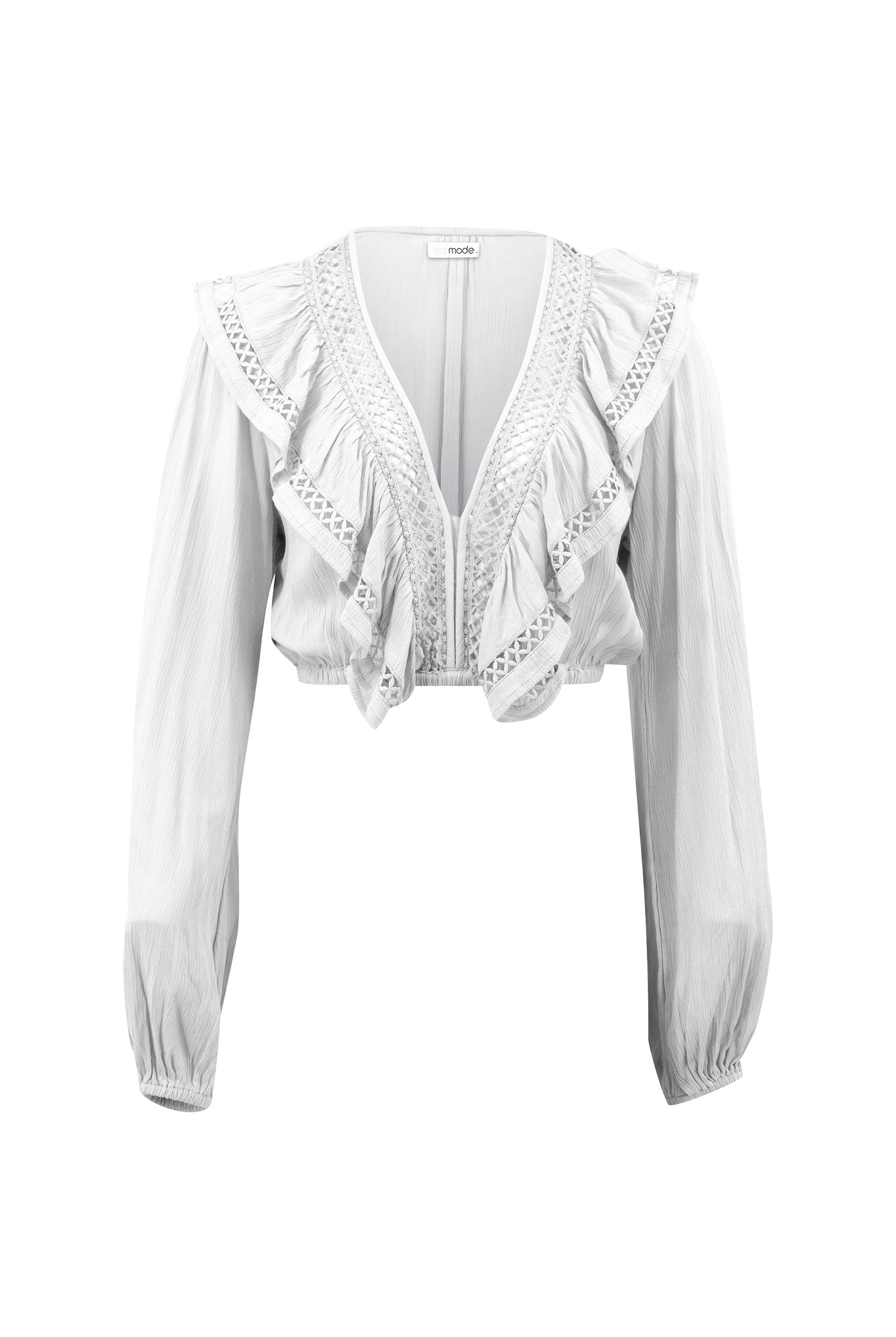 Bohemian top in ivory van ibzmode, Brands of Ibiza