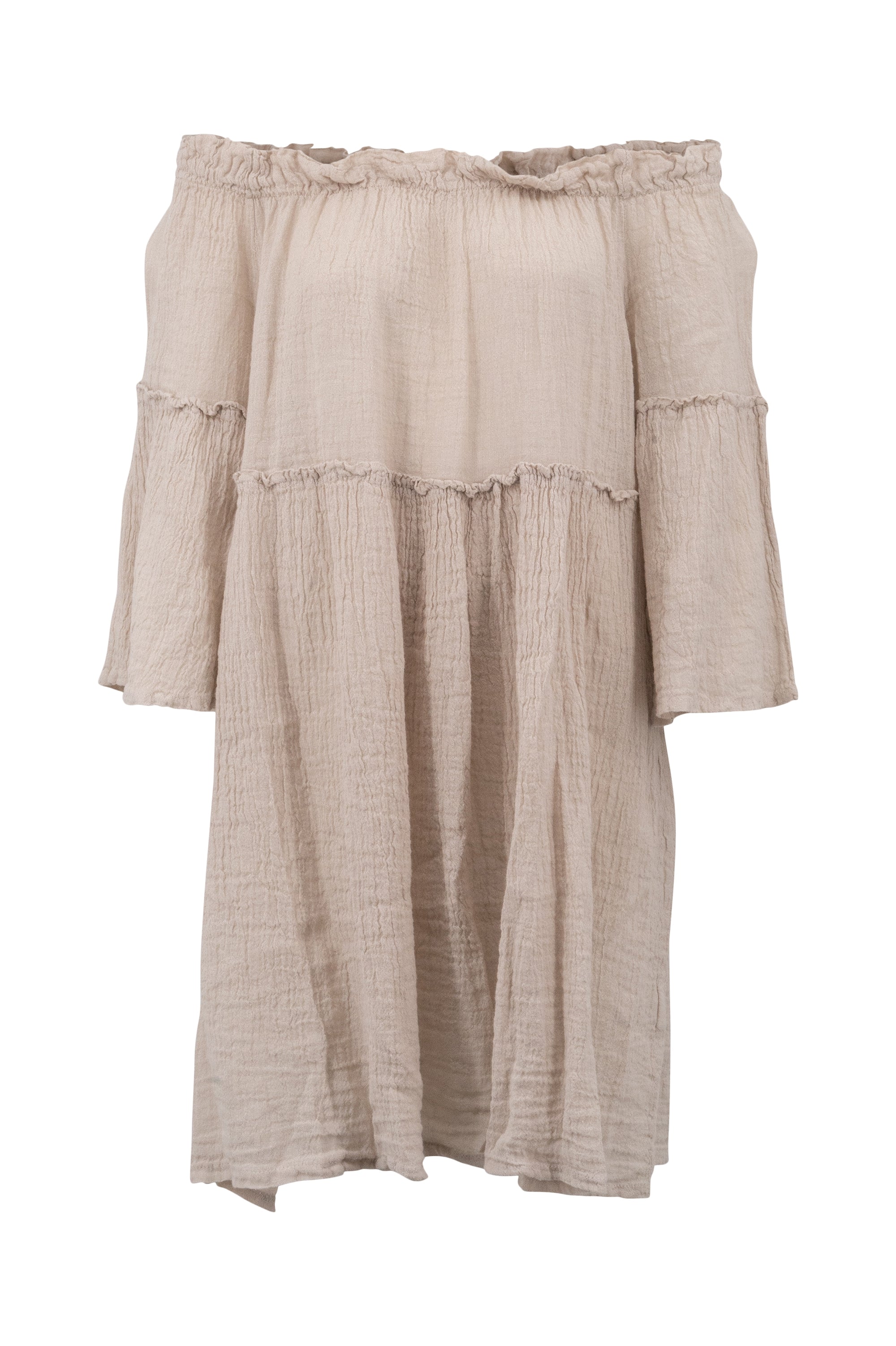 Bohemian jurk in sand van ibzmode, Brands of Ibiza