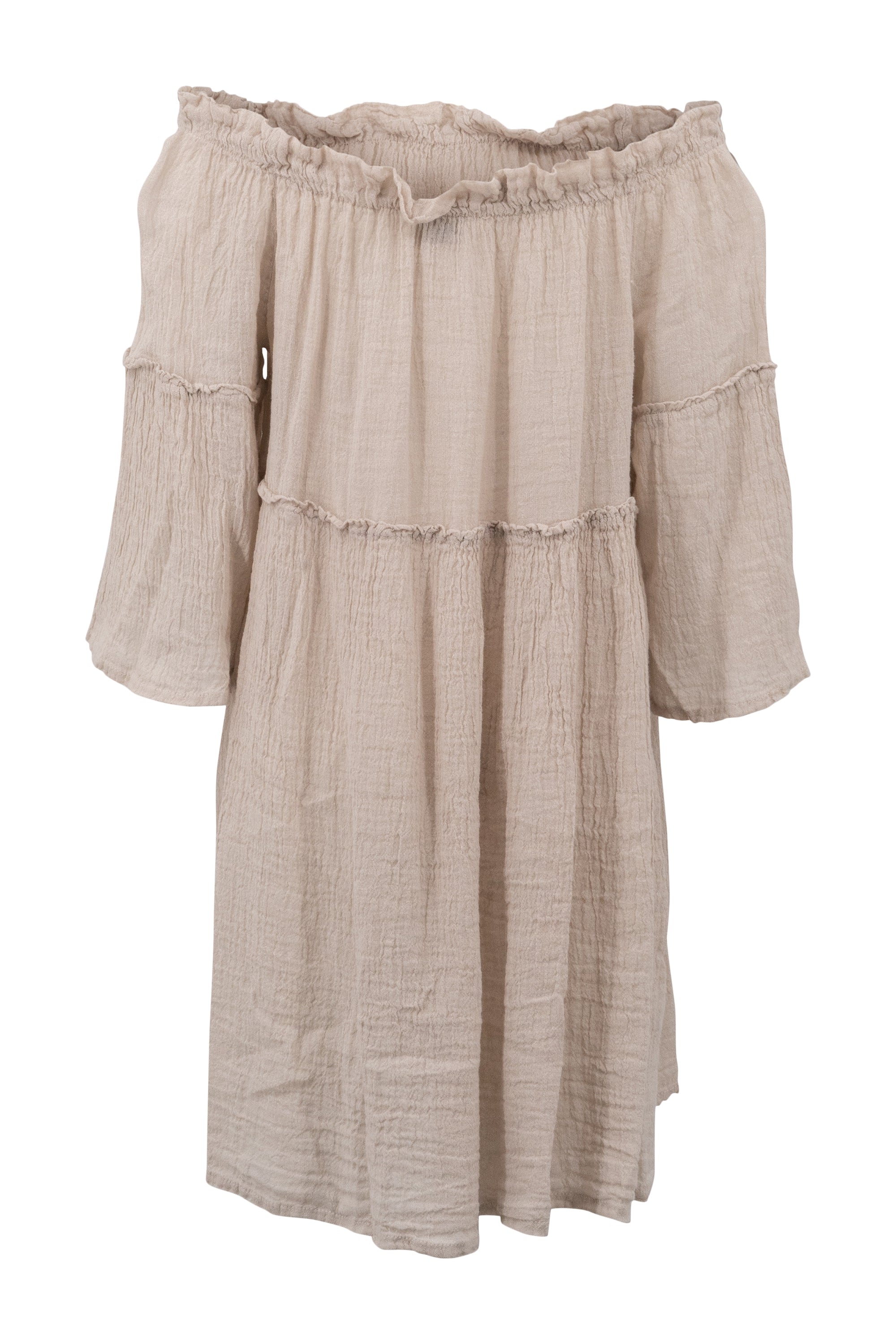 Bohemian jurk in sand van ibzmode, Brands of Ibiza