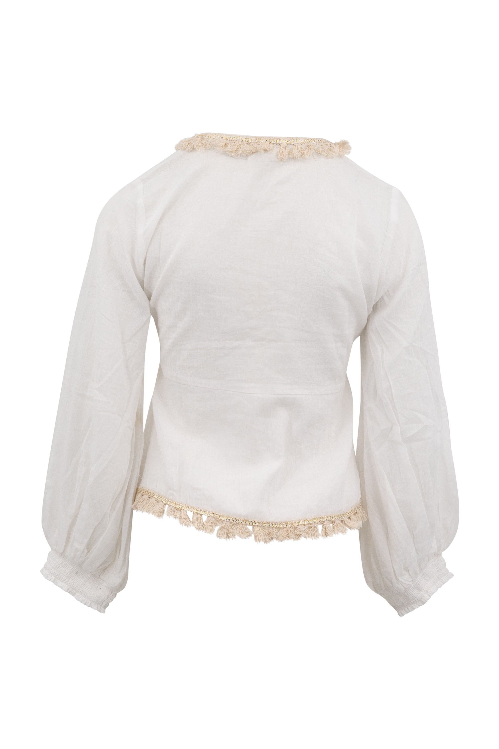 Bohemian blouse in white van ibzmode, Brands of Ibiza
