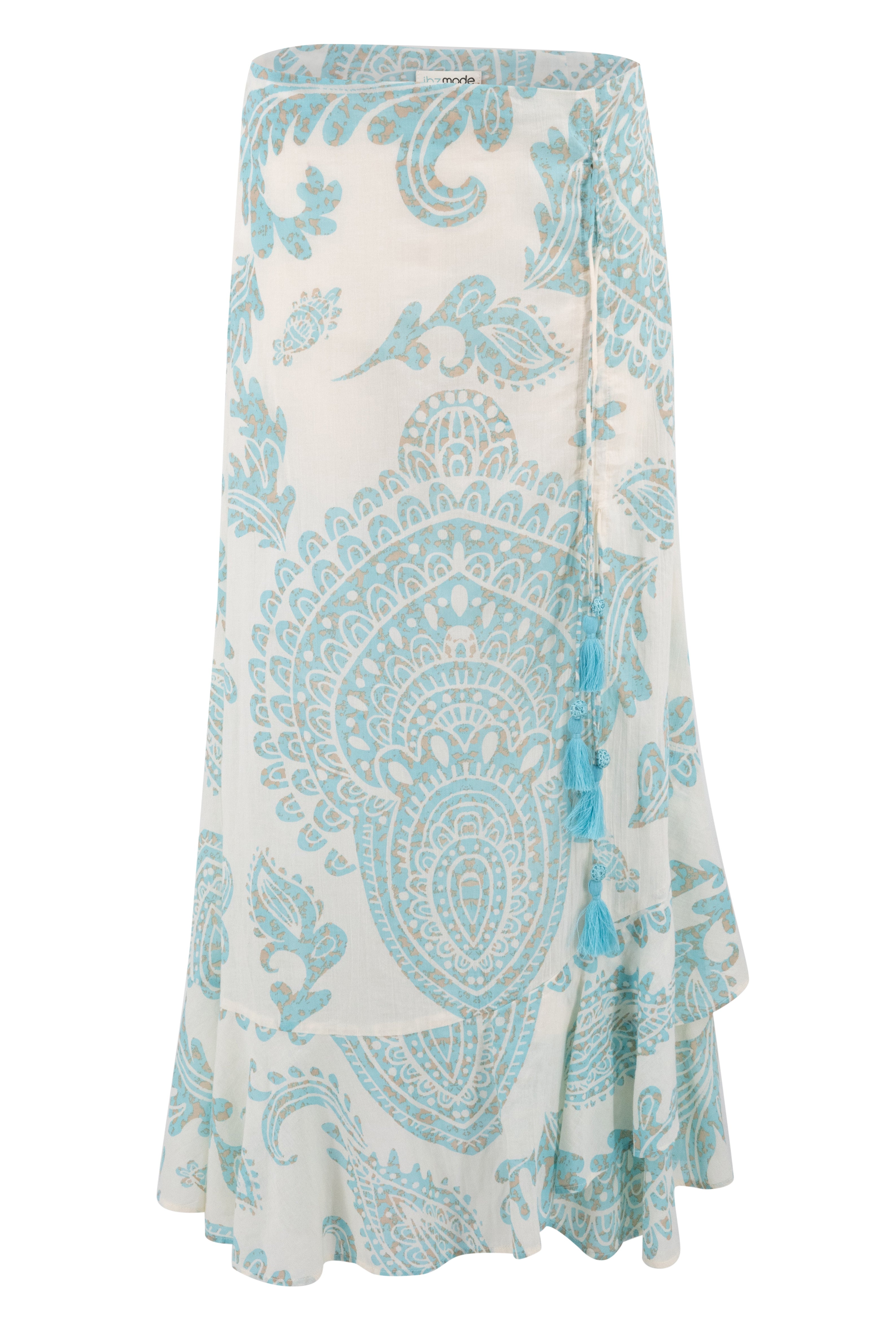 Bohemian rok in aqua van ibzmode, Brands of Ibiza